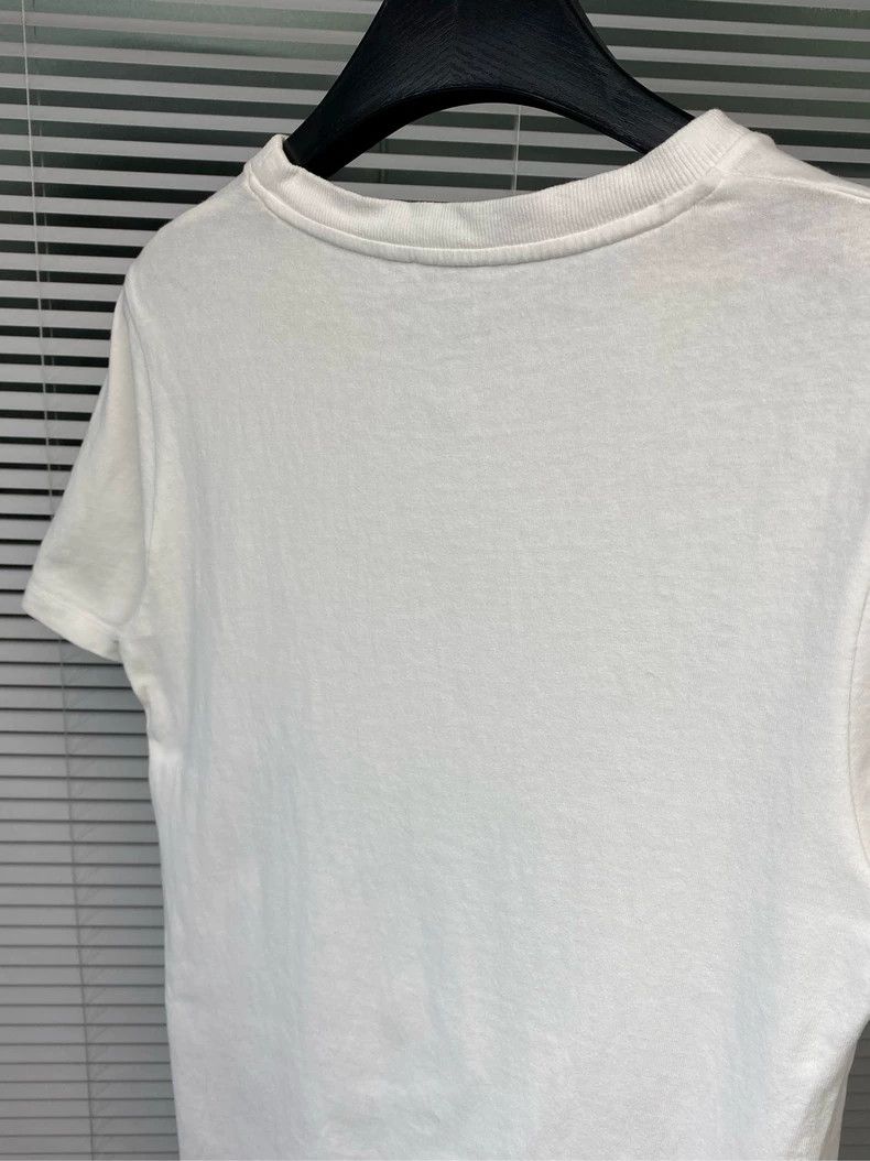 Loewe LOEWE Short sleeve T-shirt with gold logo and white jewelr Size XS / US 0-2 / IT 36-38 - 9 Thumbnail