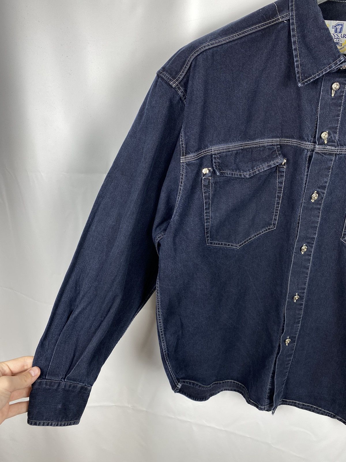 Trussardi × Vintage Vintage Trussardi Number One Denim Shirt size XL Size US XL / EU 56 / 4 - 7 Thumbnail