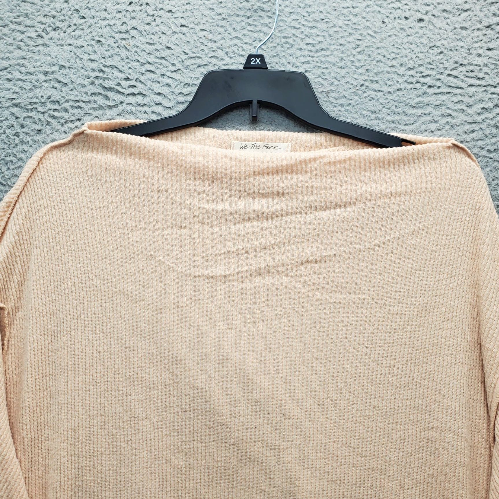Vintage We The Free Sweatshirt Womens S Tan Ribbed Cuff & Hem Boat Neck Pullover Size S / US 4 / IT 40 - 3 Thumbnail