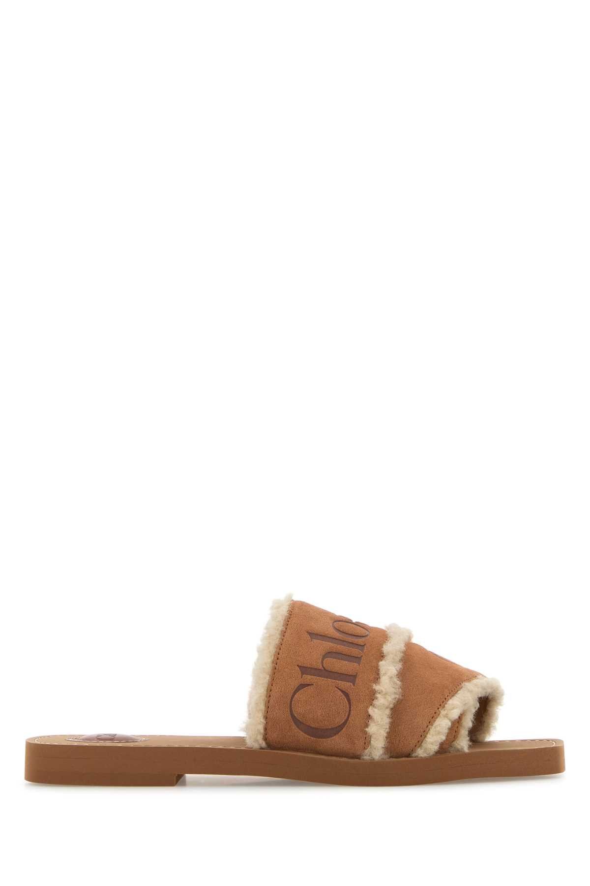 Caramel Suede Woody Slippers