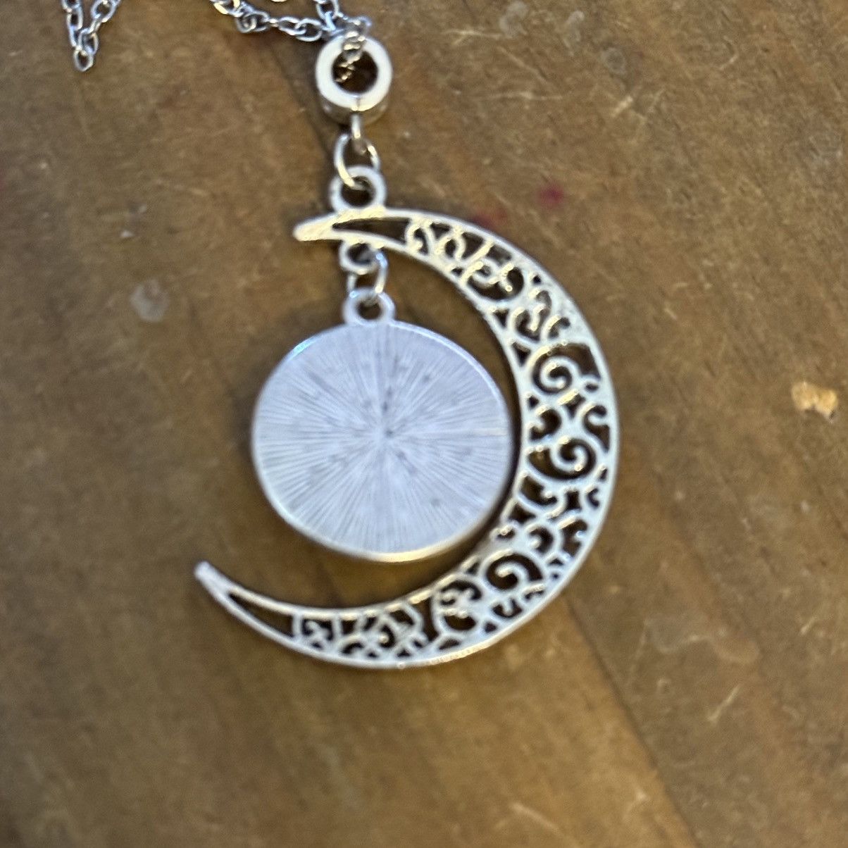 Other Silver tone crescent moon and evil eye pendant necklace Size ONE SIZE - 4 Thumbnail