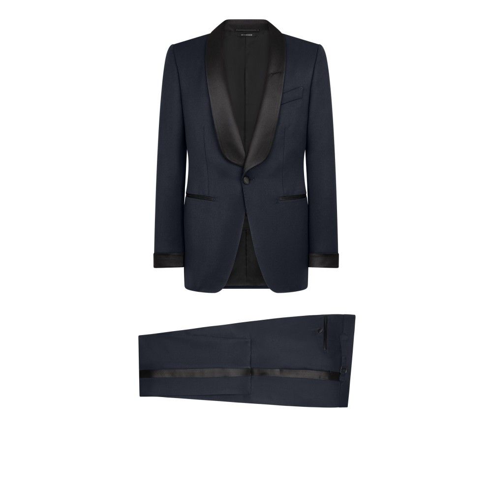Tom Ford o1loc1c1025 2EYHT1 Wool Mohair O’connor Tuxedo Suit in Blue Size US M / EU 48-50 / 2 - 1 Thumbnail