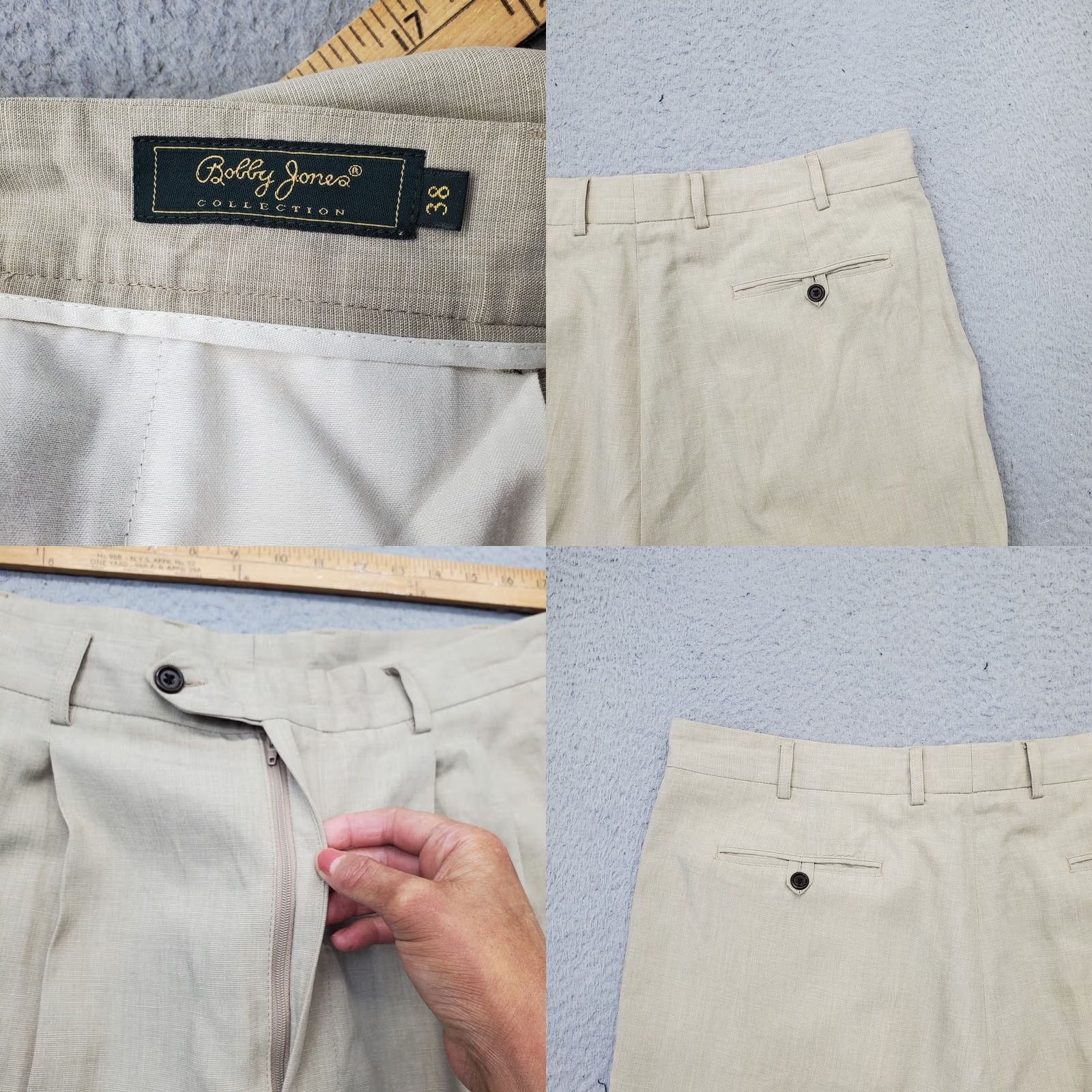 Vintage Bobby Jones Chino Shorts Mens 38 Brown Lyocell Casual Relaxed Pleated Front Size US 38 / EU 54 - 8 Thumbnail