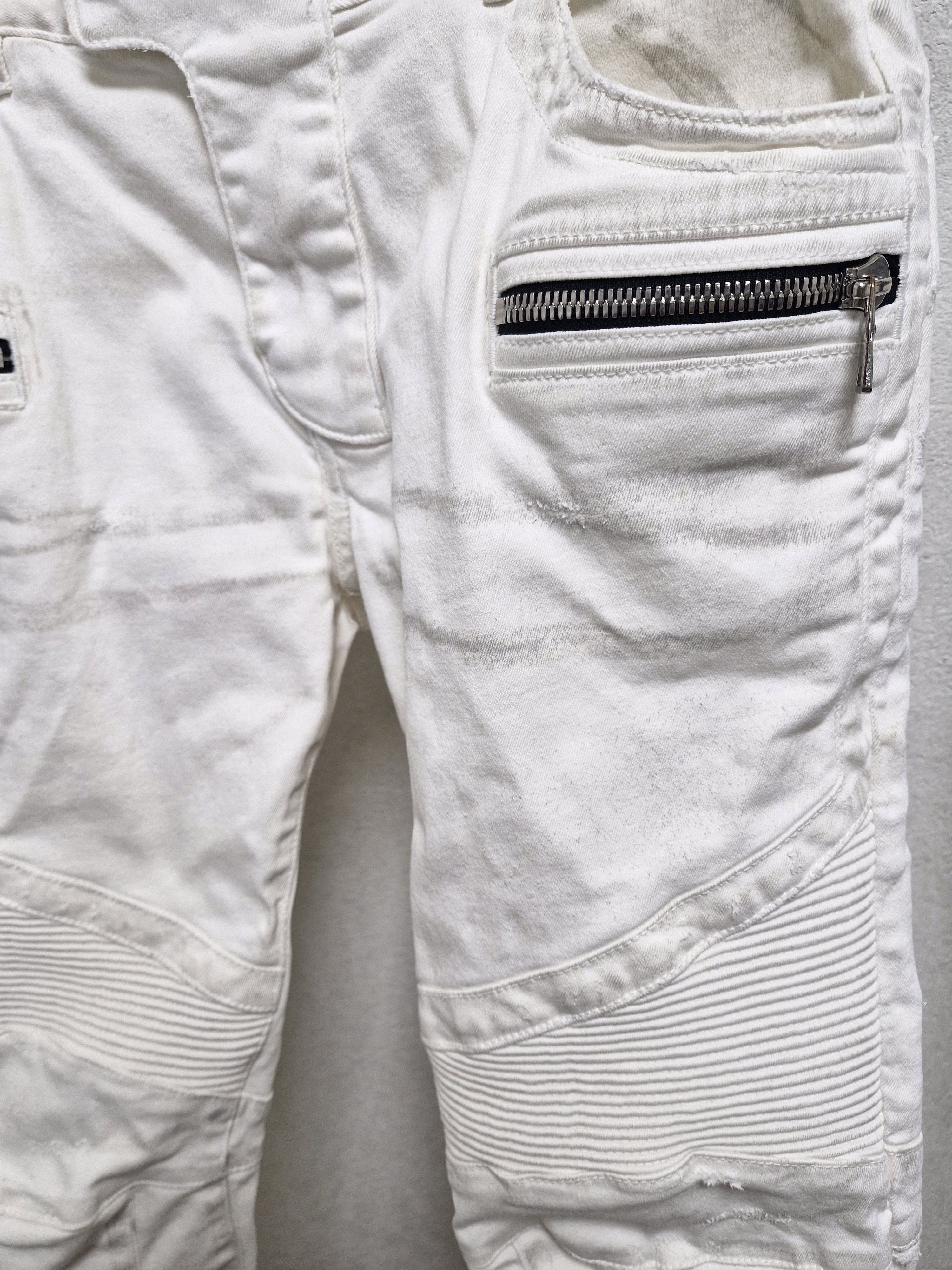 Balmain BALMAIN SS16 Dirty White Biker Jeans Size US 32 / EU 48 - 2 Thumbnail