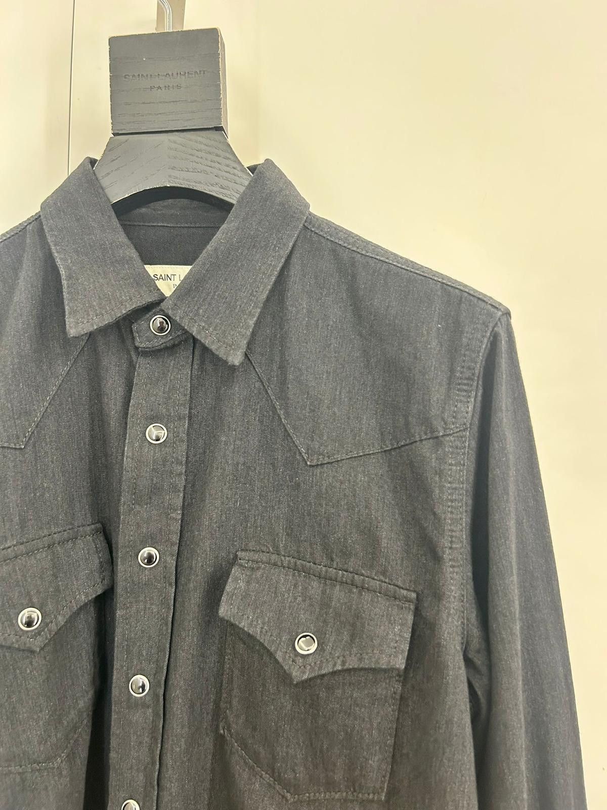 Saint Laurent Paris Classic-fit denim shirt made with organic cotton Size US L / EU 52-54 / 3 - 5 Thumbnail