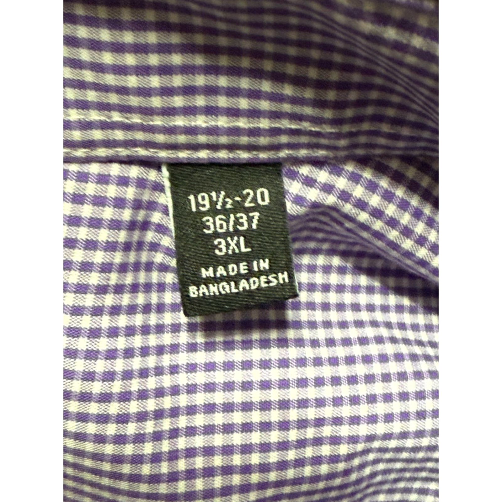 Van Heusen Van Heusen Shirt Mens 19.5-20 36/37 3XL Button Up Purple White Regular Fit Size US XXL / EU 58 / 5 - 6 Thumbnail