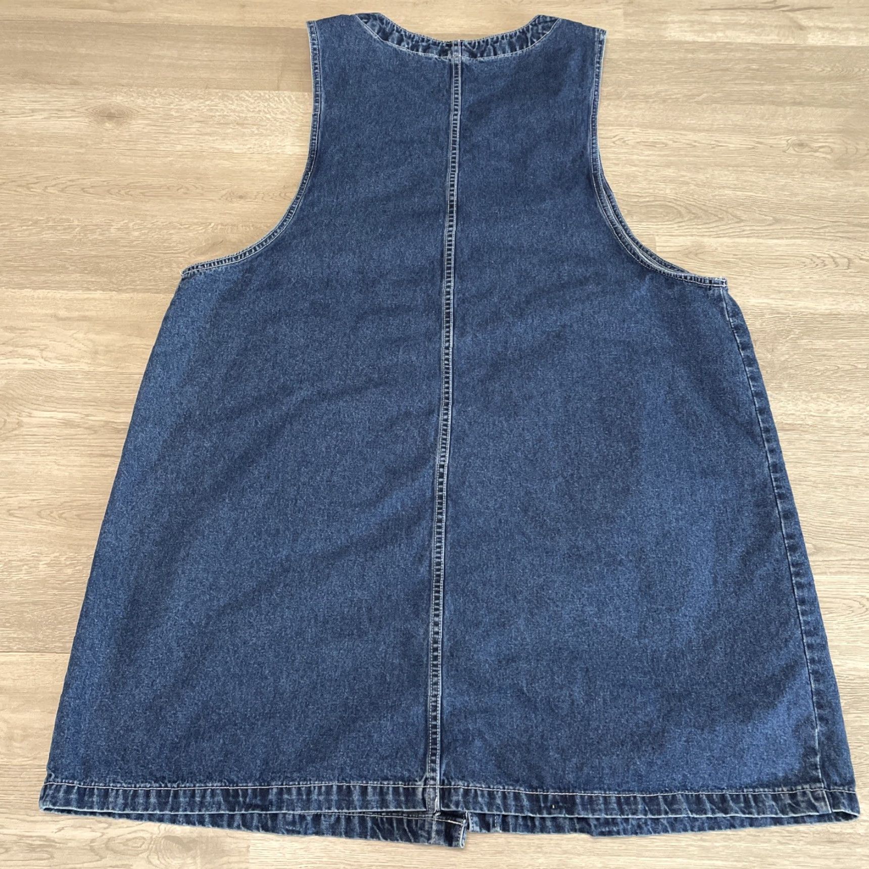 Vintage VINTAGE Eric Charles Women’s Plus Size Tank Dress 3X Blue Sleeveless V-Neck Denim Pockets 90s Size XXL / US 16-18 / IT 52-54 - 7 Thumbnail