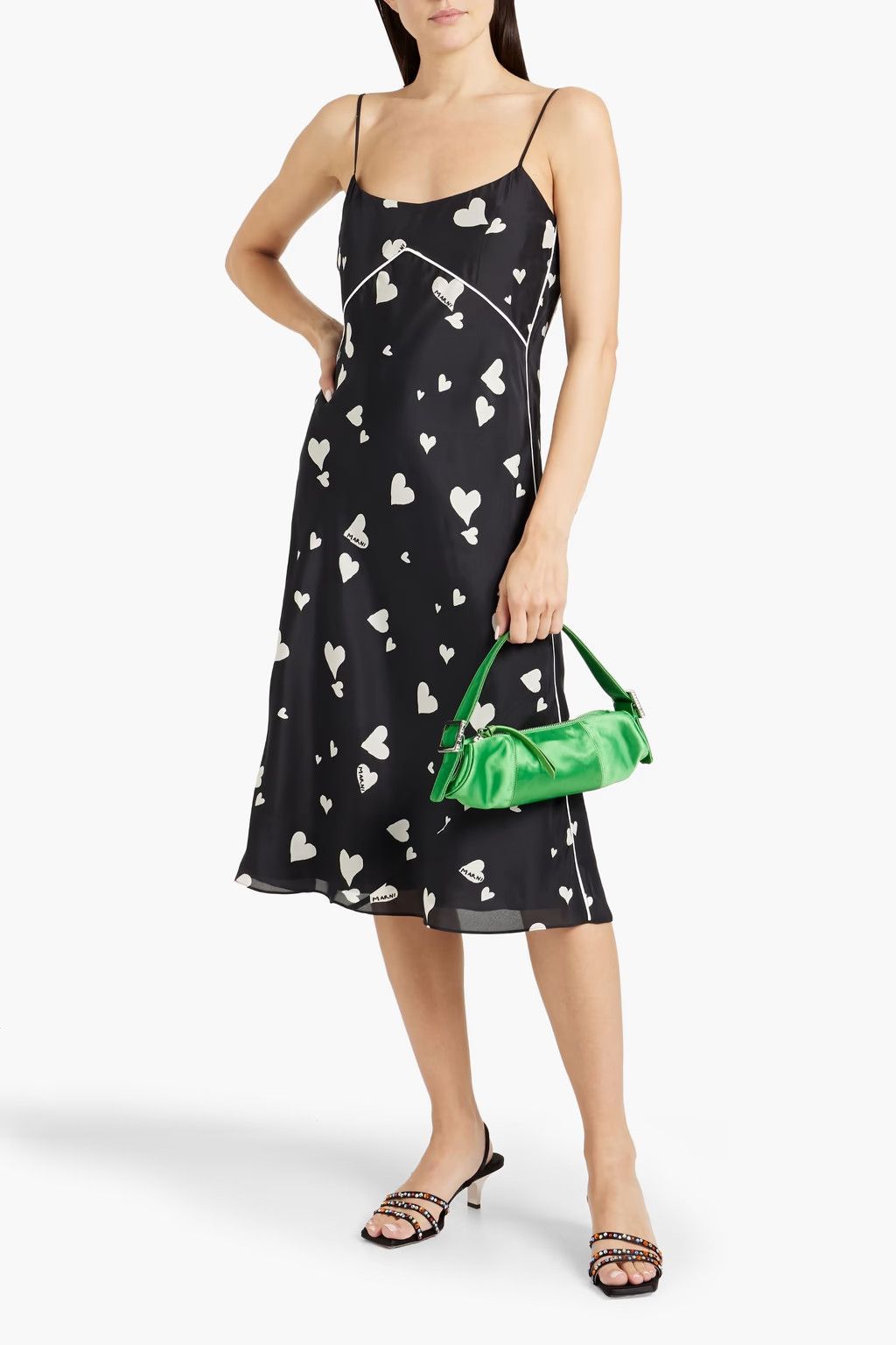 Marni o1w1db10824 Midi Dress in Black Size XL / US 12-14 / IT 48-50 - 2 Thumbnail