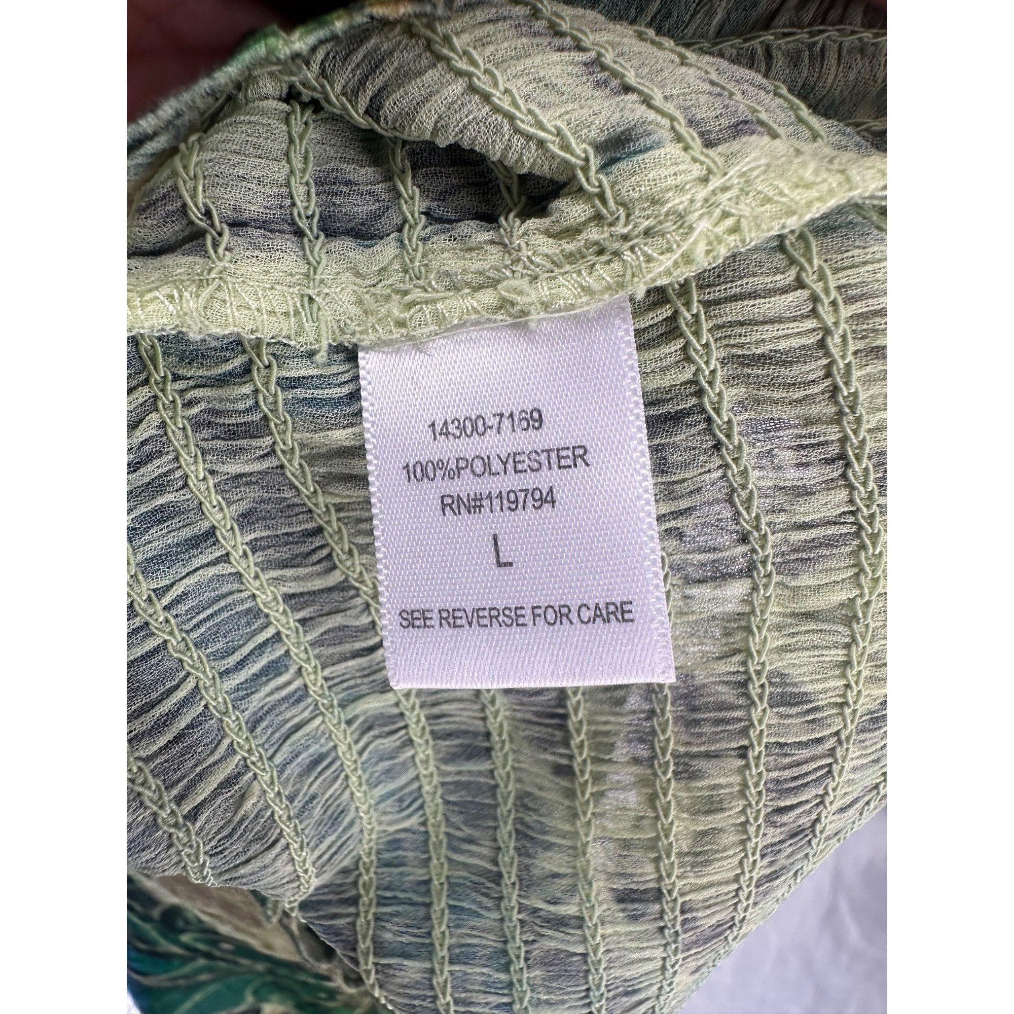 Other Live and Let Live Women’s Sage Green Peasant Blouse Large Ba Size L / US 10 / IT 46 - 6 Thumbnail
