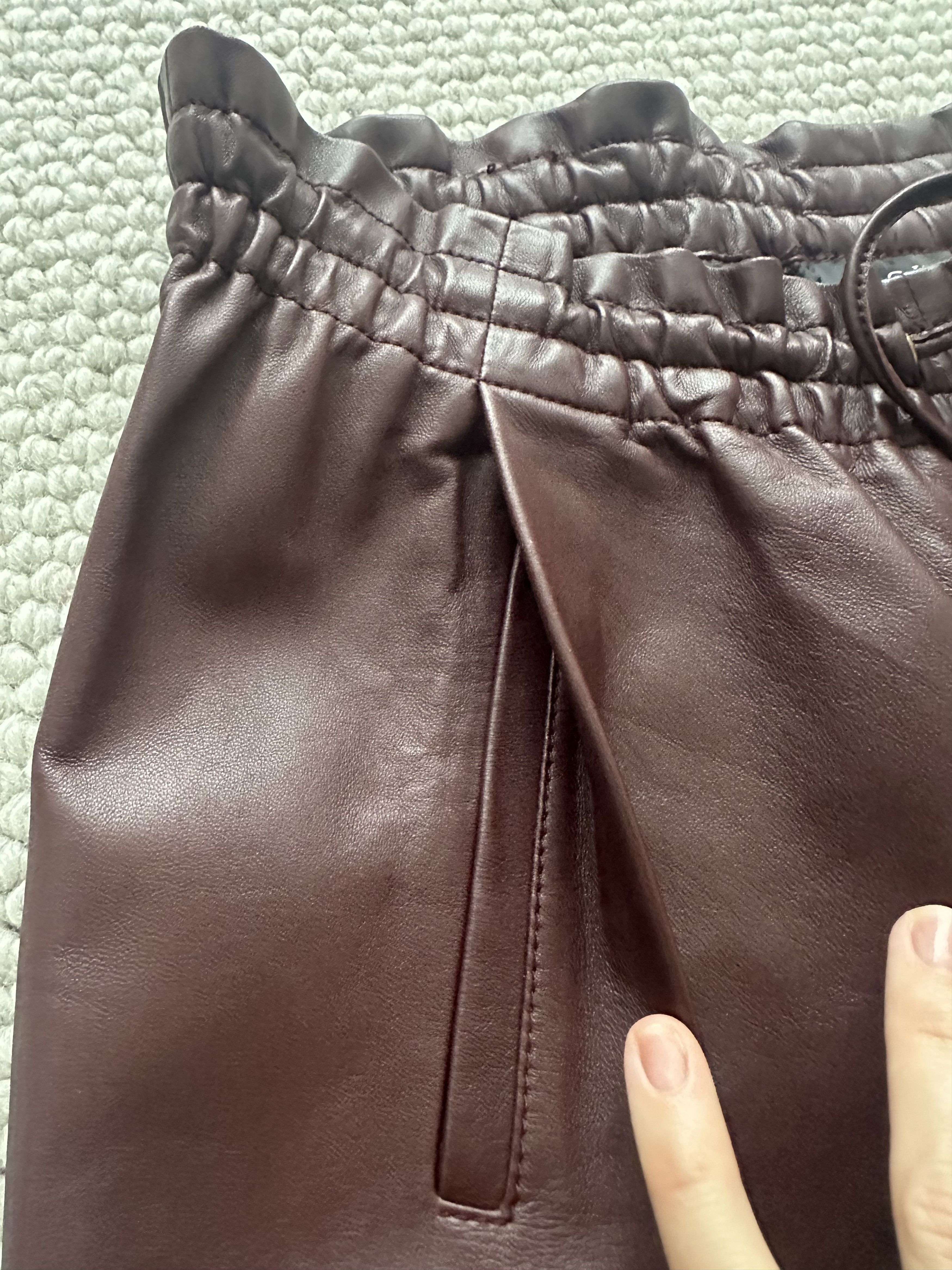 Gucci GUCCI lined burgundy / maroon brown soft leather pants Size 27" / US 4 / IT 40 - 13 Thumbnail