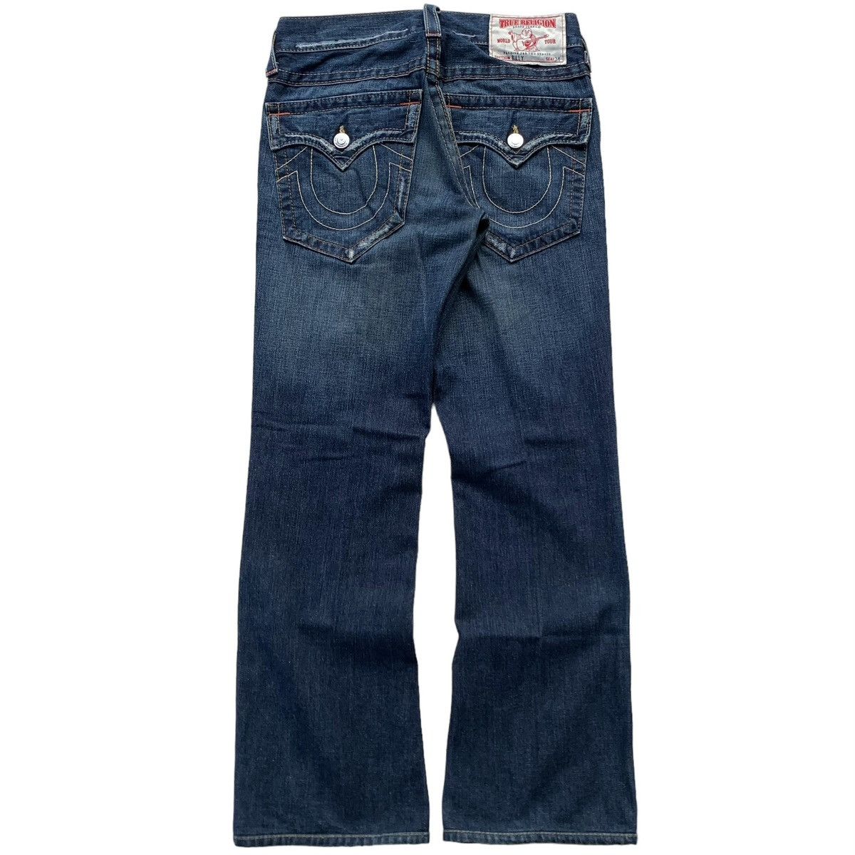 True Religion True Religion Billy Disstressed Blue Wash Flared Jeans Size US 29 - 1 Thumbnail