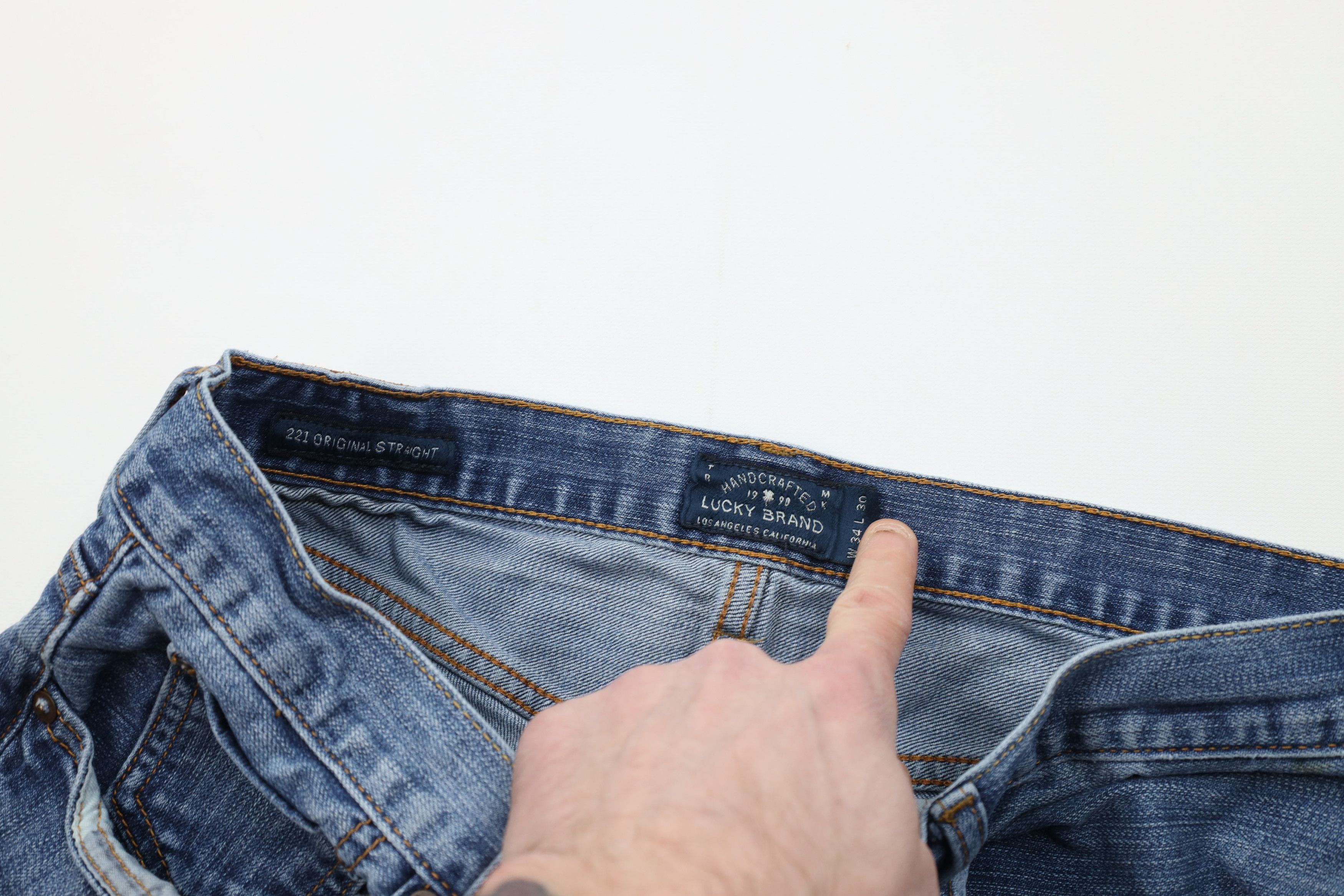 Lucky Brand Vintage Y2K Lucky Brand Straight Leg Denim Jeans Blue Size US 34 / EU 50 - 9 Thumbnail
