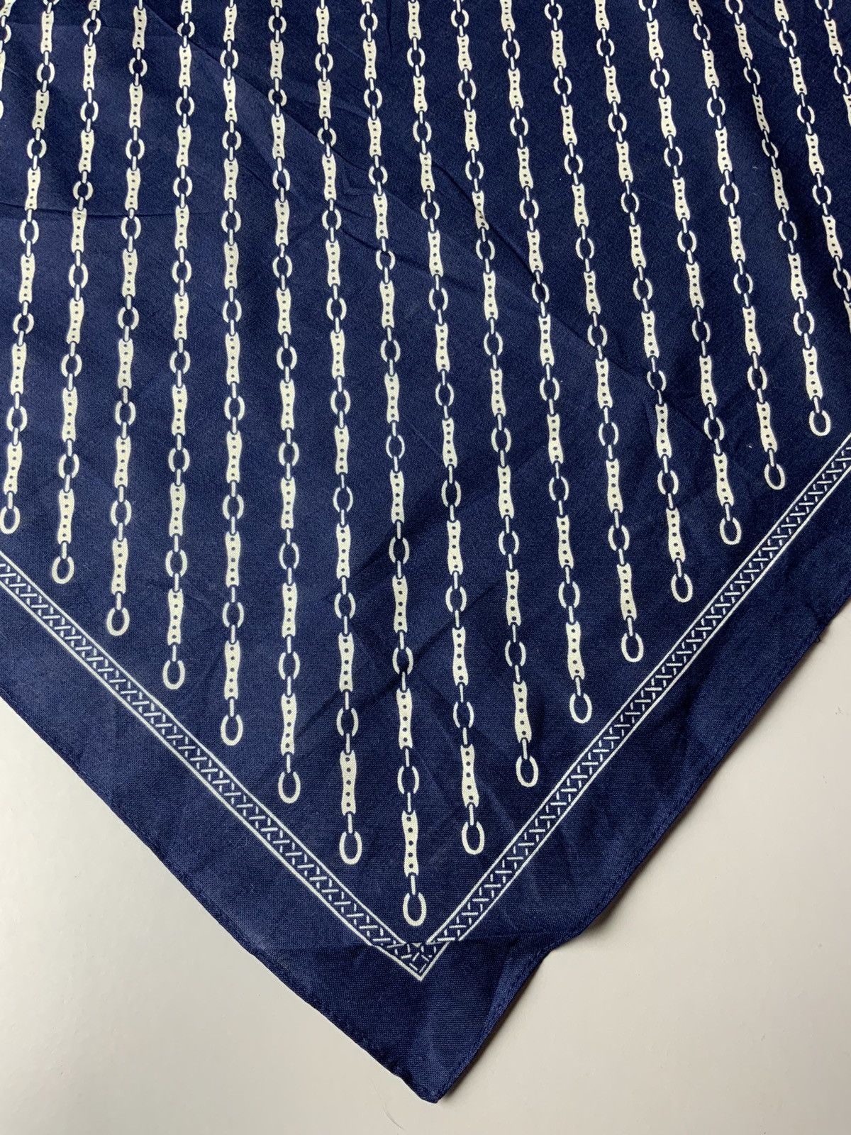 Japanese Brand Christian Tenir Monogram Indigo Bandana Handkerchief Size ONE SIZE - 8 Thumbnail