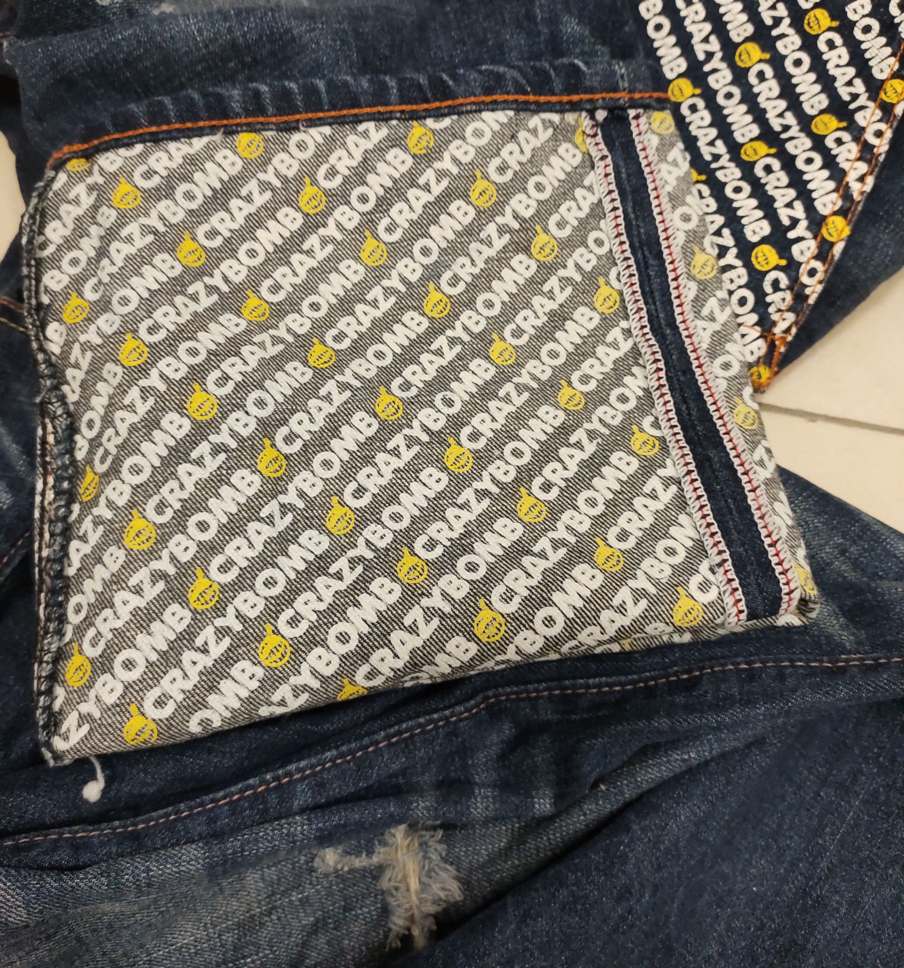 Japanese Brand 💥 Distressed Flared Crazy Bomb Denim 💥 Size US 32 / EU 48 - 10 Thumbnail