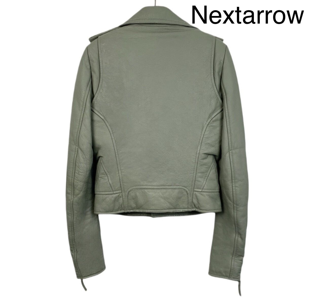 Balenciaga Balenciaga light green leather, lapel jacket, zipper jacket Size US M / EU 48-50 / 2 - 2 Thumbnail