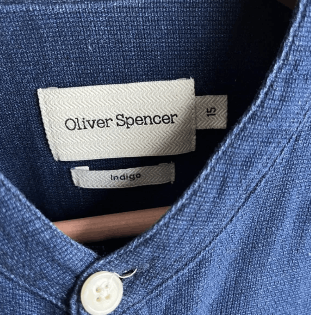 Oliver Spencer Indigo Collarless Button Down Size US S / EU 44-46 / 1 - 2 Thumbnail