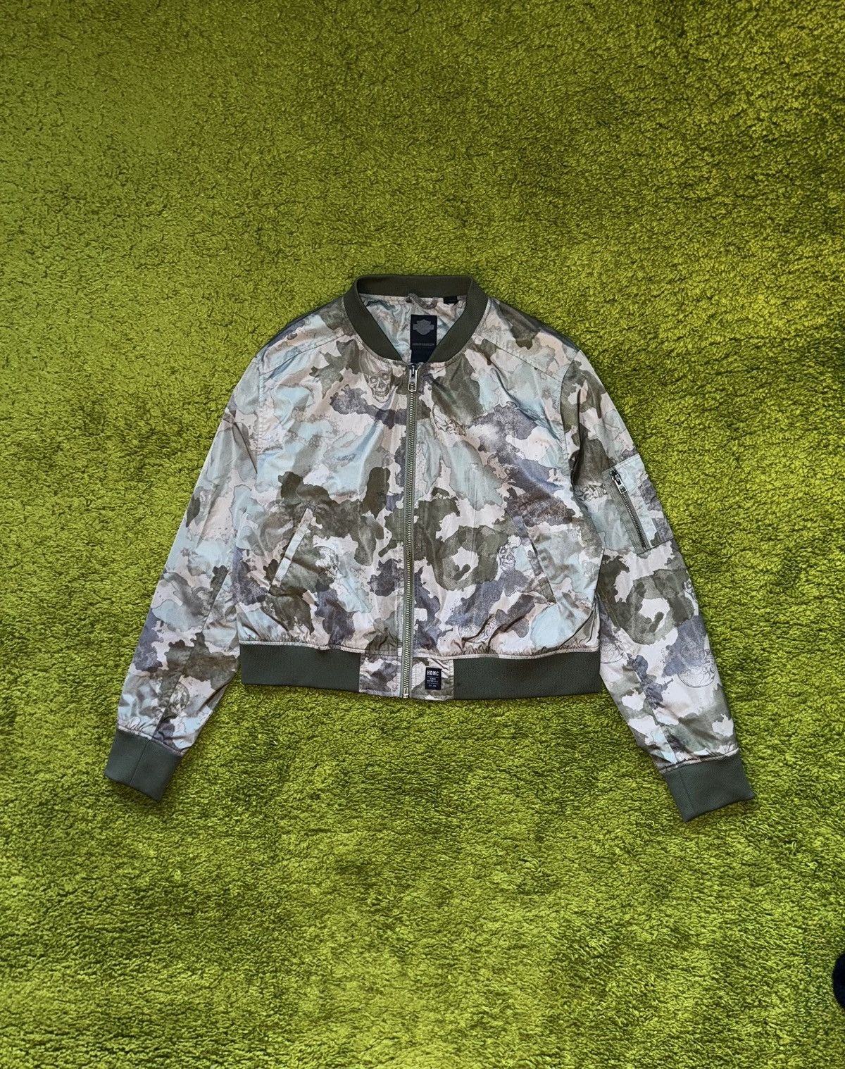Designer × Harley Davidson × Vintage Harley-Davidson camo bomber jacket Size M / US 6-8 / IT 42-44 - 1 Thumbnail