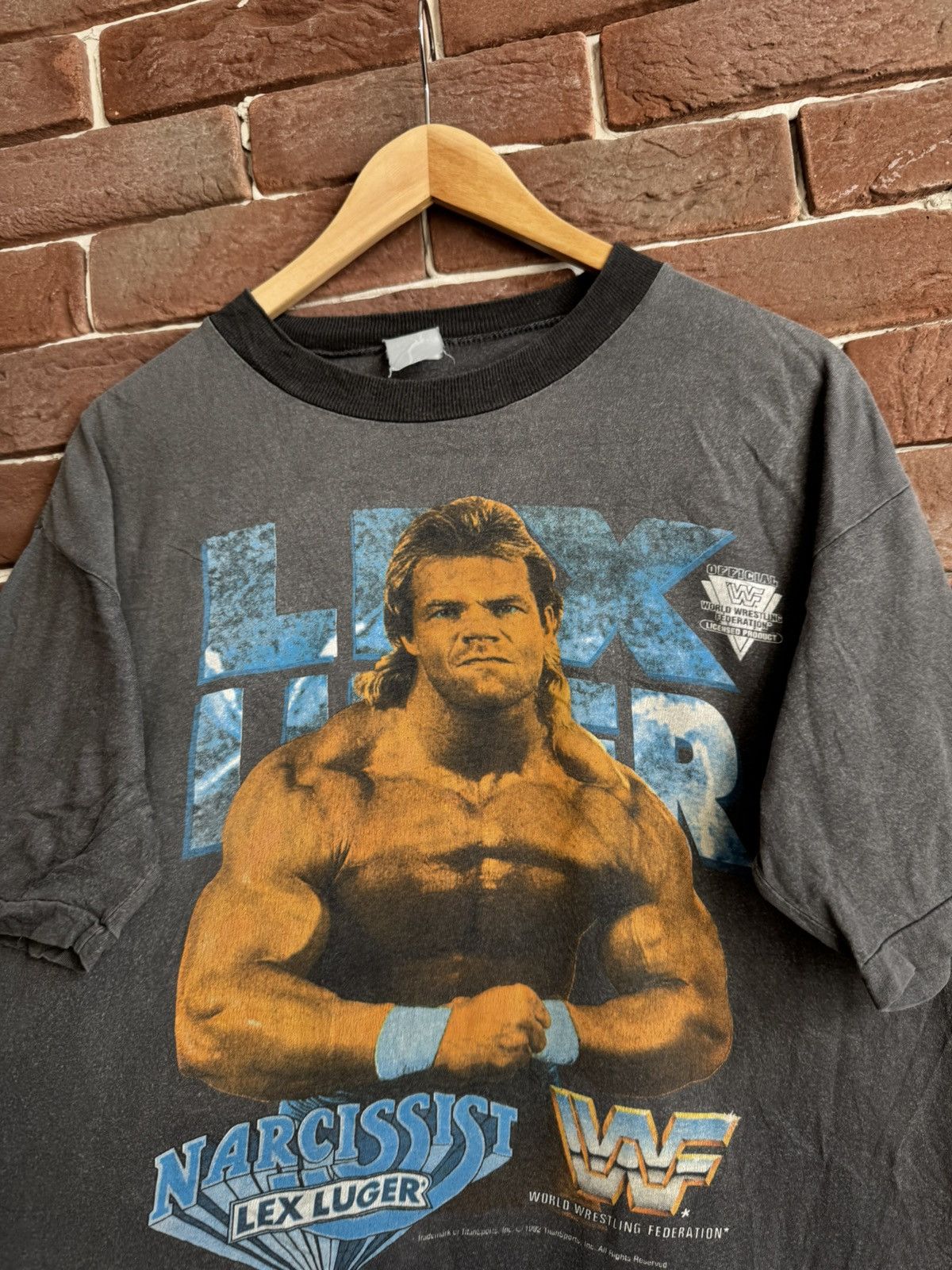 Vintage 1992 Lex Luger Vintage 90s Rare Wrestling Tee WWF WWE Size US L / EU 52-54 / 3 - 3 Thumbnail