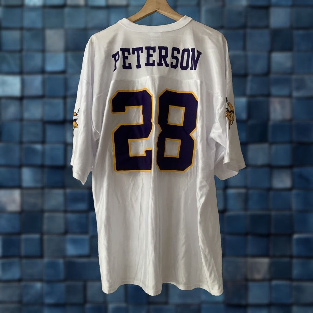 NFL NFL Team Apparel Minnesota Vikings #28 Adrian Peterson White Jersey Men's Size M Size US M / EU 48-50 / 2 - 1 Thumbnail