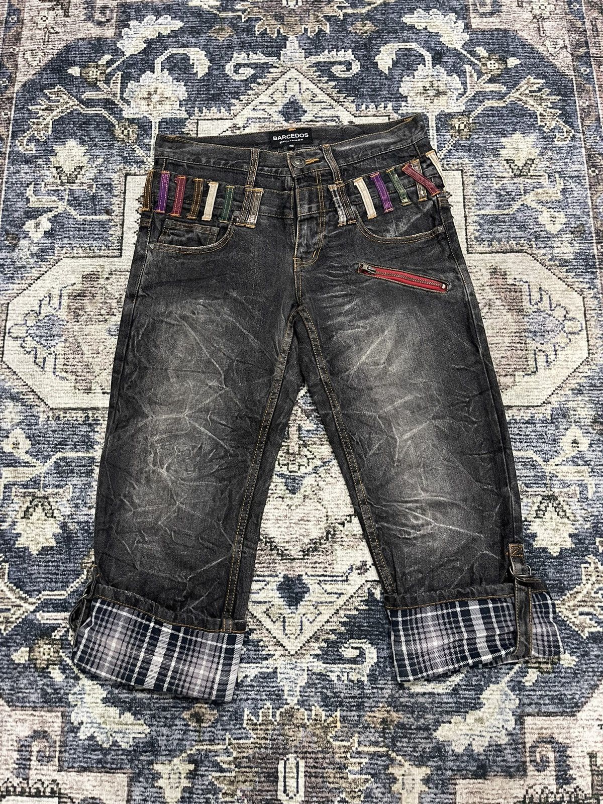 If Six Was Nine × Vintage Vintage BARCEDOS Exchange 3/4 Cropped Acid Wash Denim Pants Size US 32 / EU 48 - 2 Thumbnail