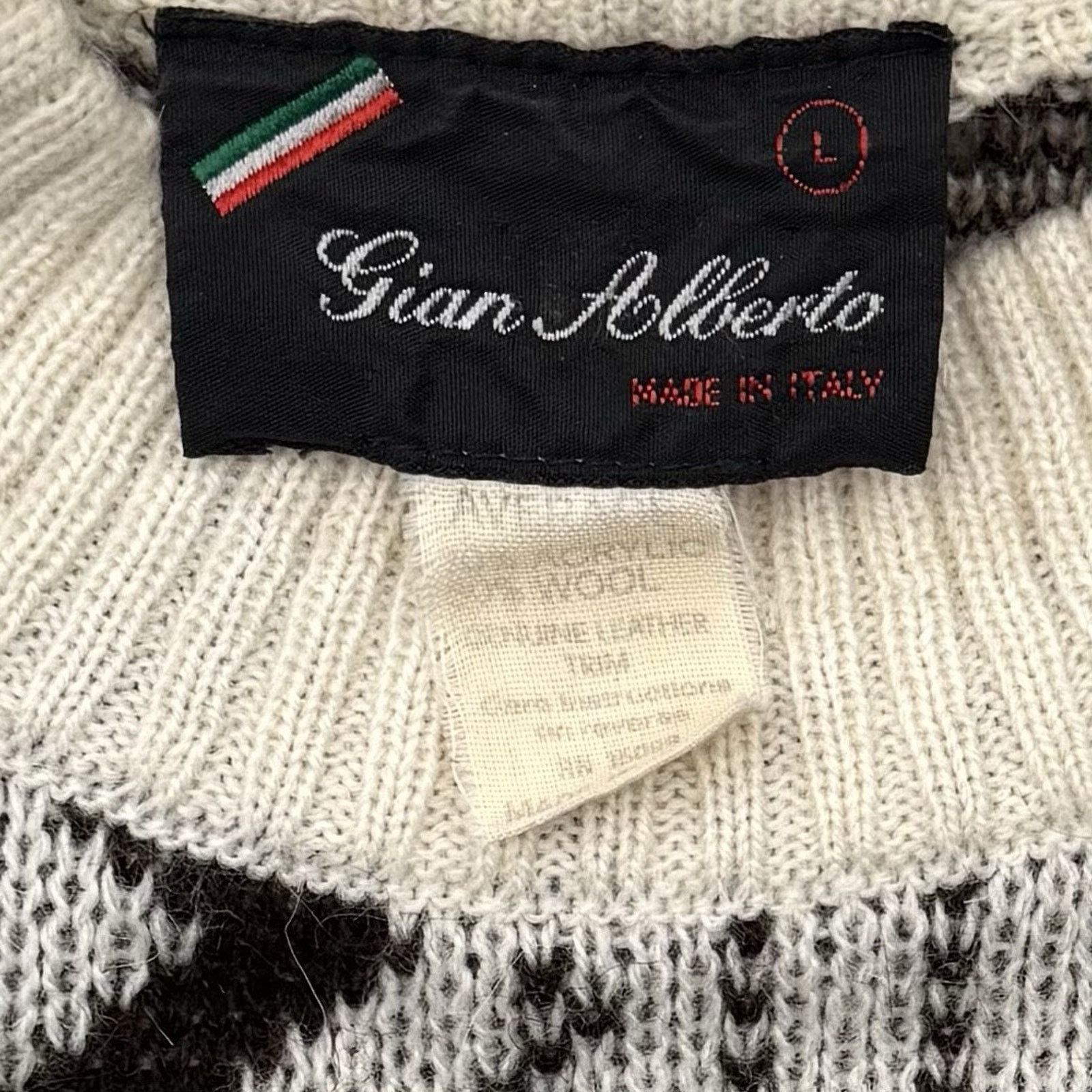 Other Vintage 80s Gian Alberto Sweater Mens L Tribal Wool Blend Size US L / EU 52-54 / 3 - 5 Thumbnail
