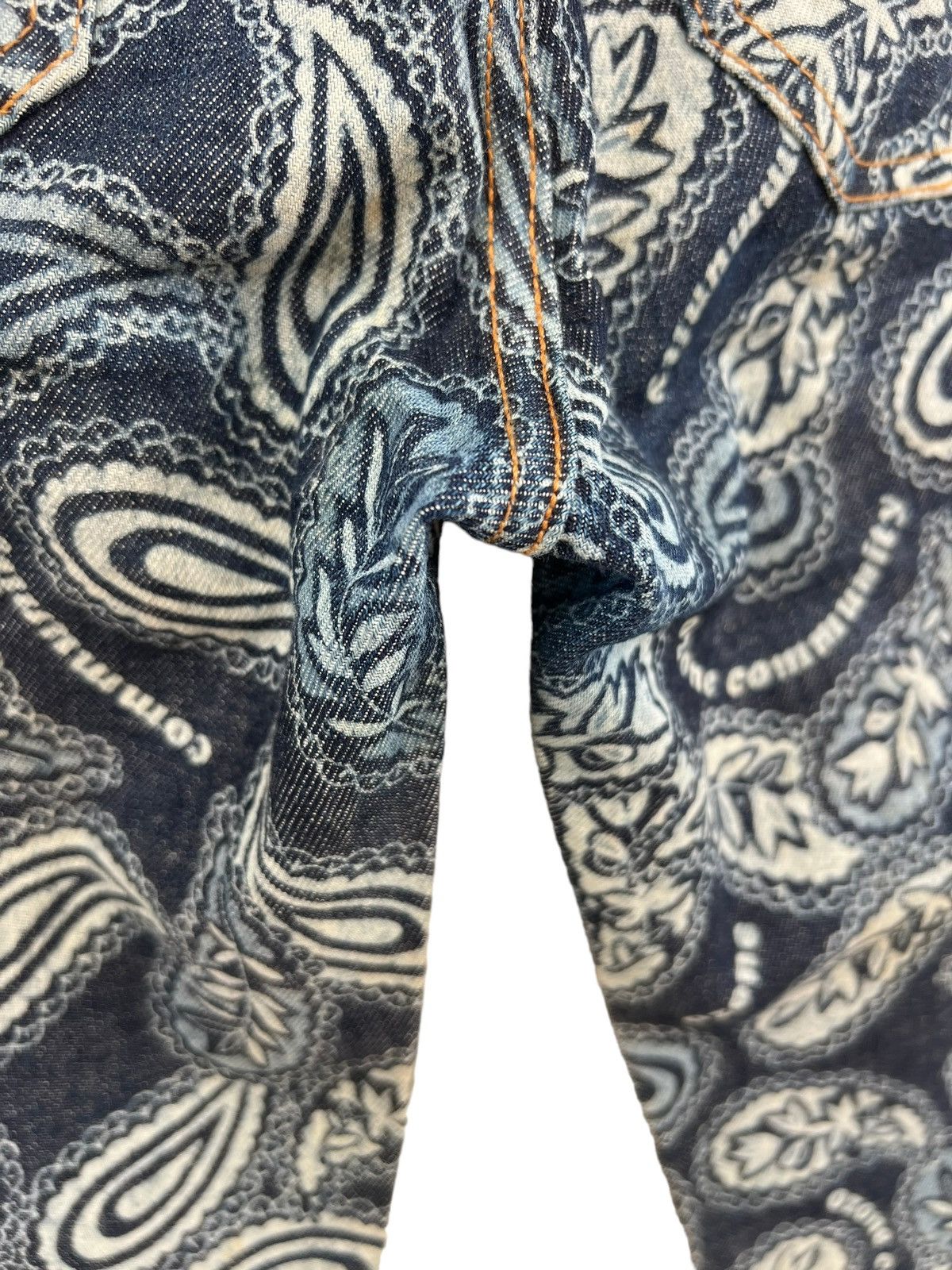 Vintage VTG 90s Ozone Community Tokyo Paisley Denim Bootcut Jeans Size US 29 - 18 Thumbnail