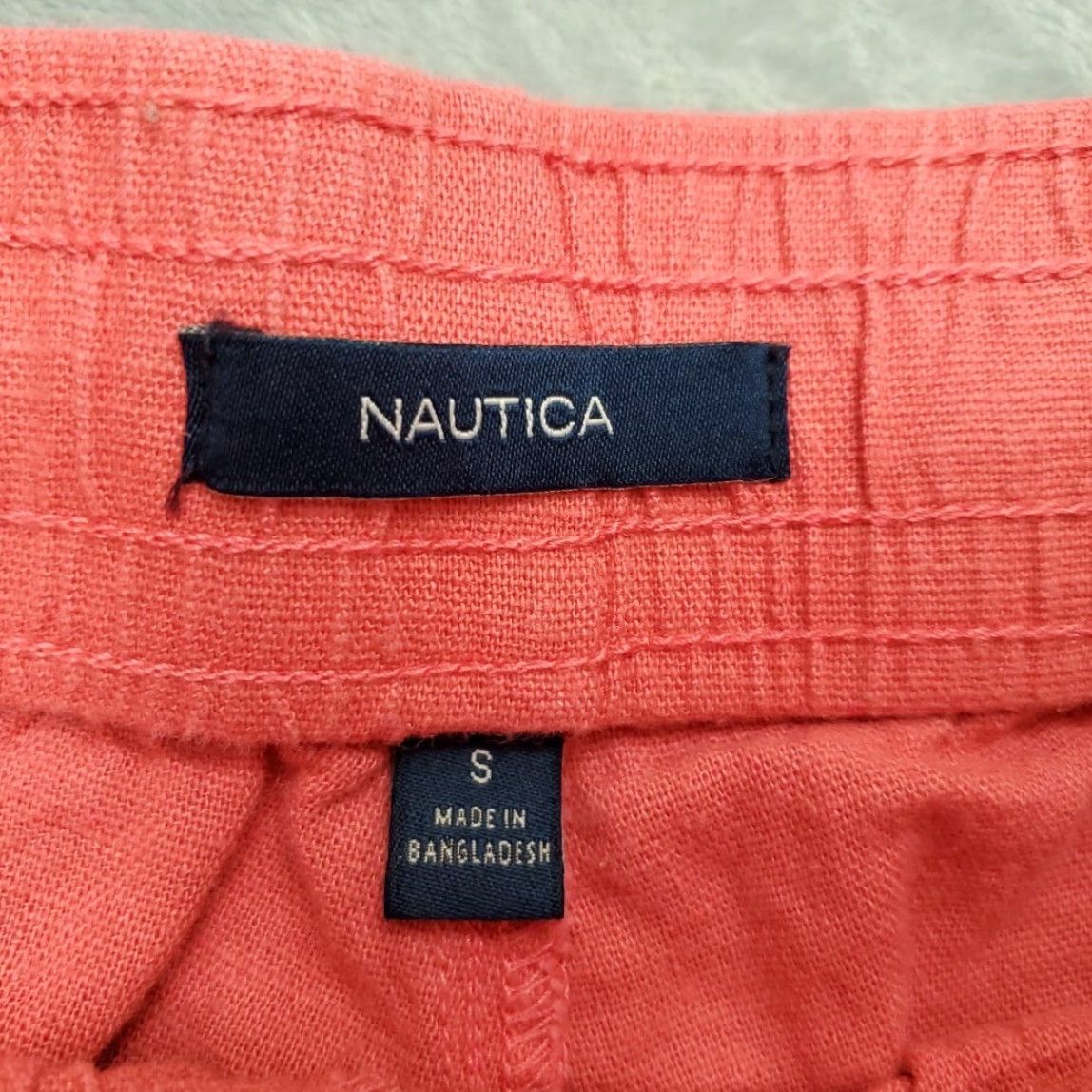 Nautica Nautica Shorts Womens Small Pink Linen Blend Elastic Waist Drawstring Comfort Size 28" / US 6 / IT 42 - 2 Thumbnail