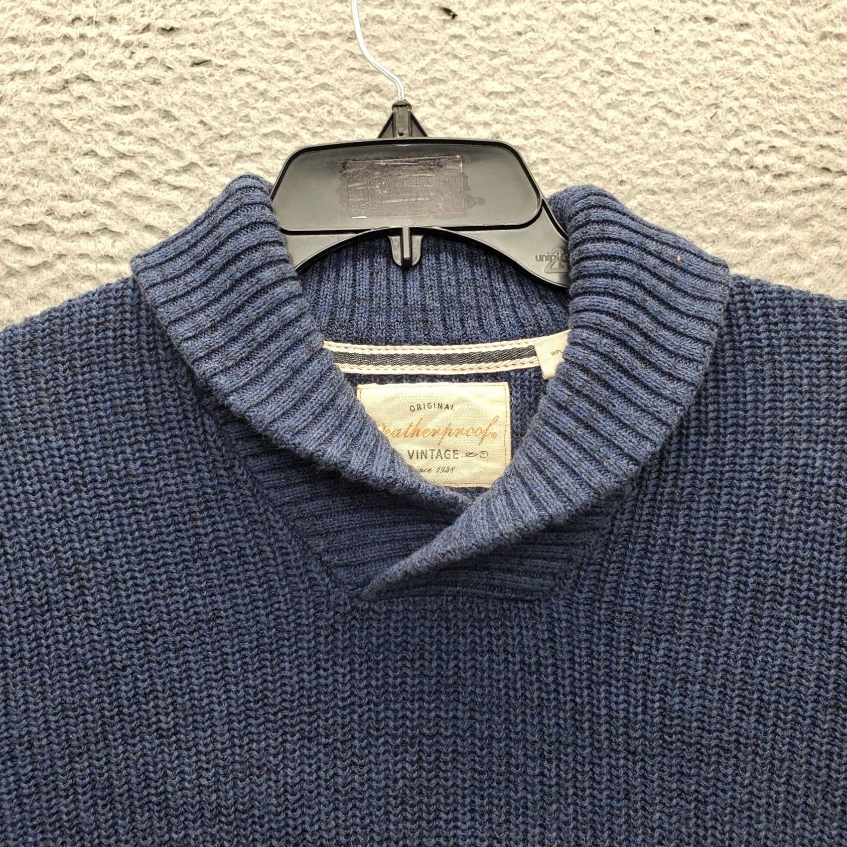 Weatherproof VINTAGE Weatherproof Sweater Mens M Blue Navy Chunky Knit Shawl Collar Pullover Size US M / EU 48-50 / 2 - 7 Thumbnail