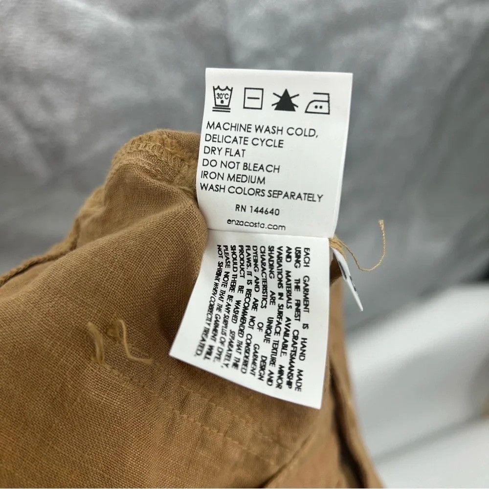Enza Costa ENZA COSTA FRENCH LINEN HIGH-RISE SHORTS AUSTRALIAN OUTBACK Size 25" / US 0 / IT 36 - 6 Thumbnail