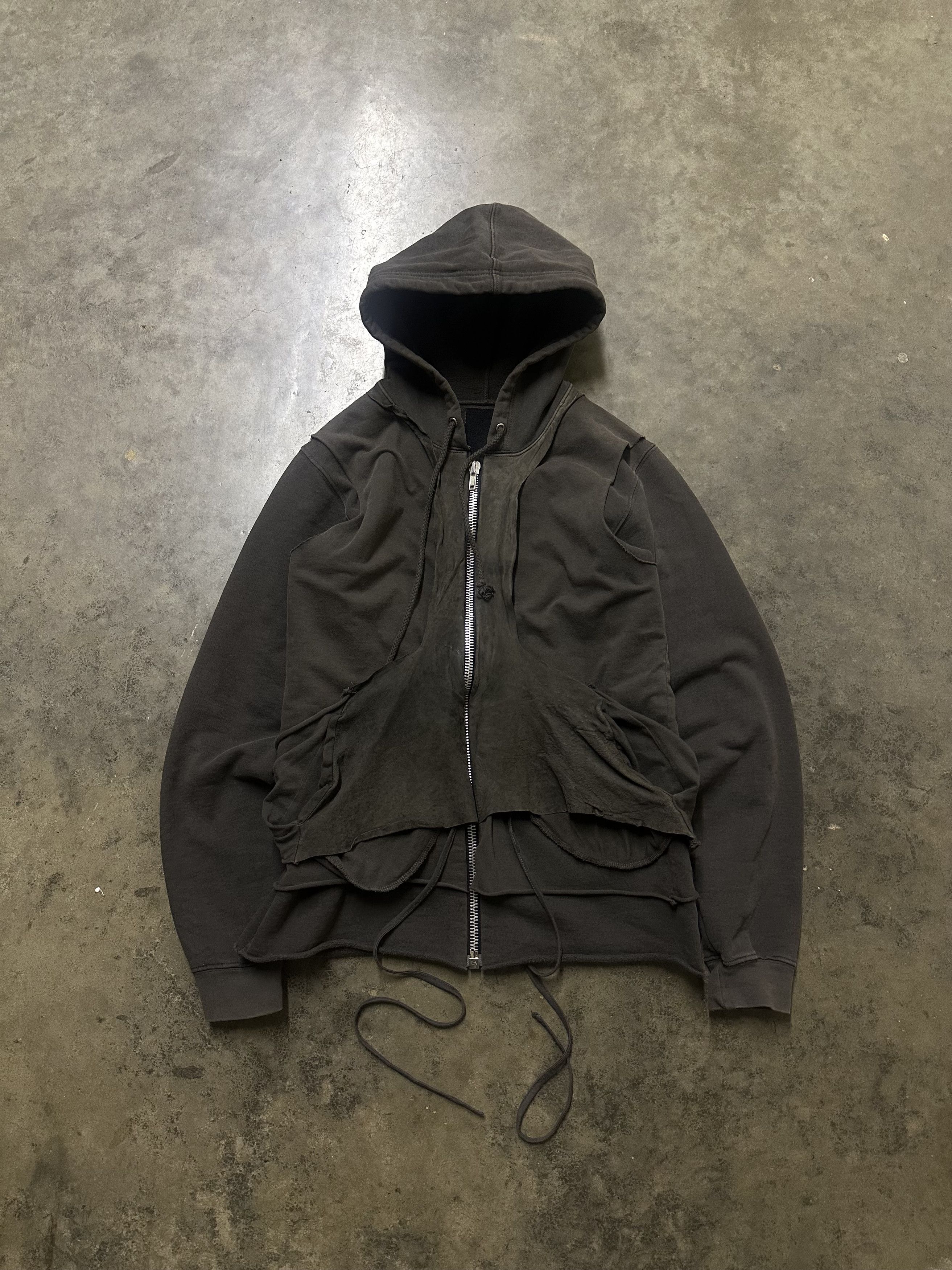 Rick Owens Slab Layered Bondage Hoodie