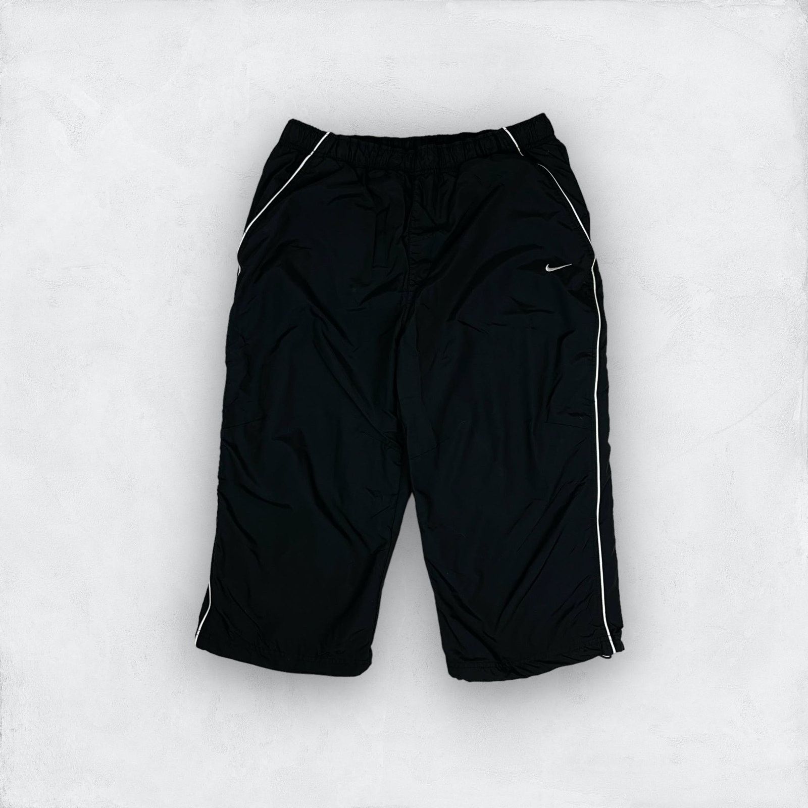 Nike × Vintage Nike Mens Black Drawstring Swoosh Logo Athletic Shorts Large Size US 32 / EU 48 - 1 Thumbnail