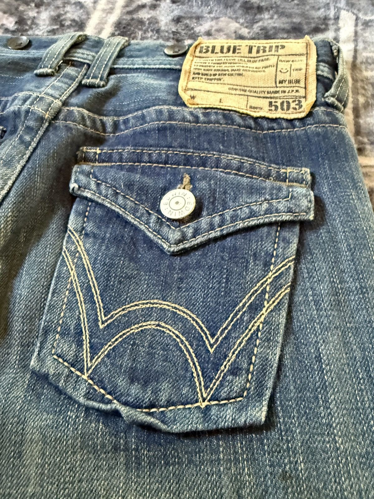 Edwin EDWIN 503 Japan Medium Wash Flared Jeans Size US 29 - 16 Thumbnail