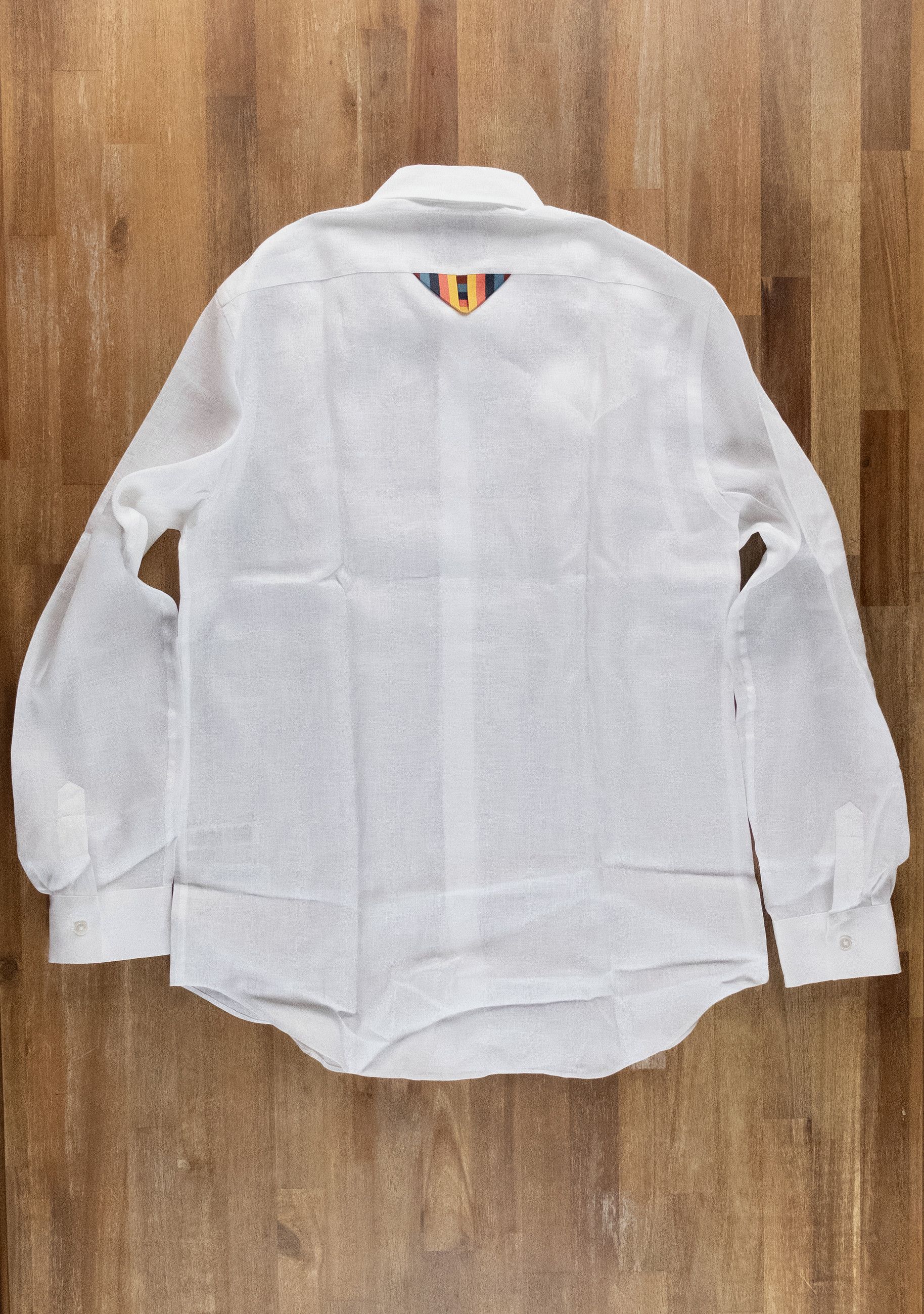 Paul Smith PAUL SMITH white linen shirt w Artist stripe detail Medium Size US M / EU 48-50 / 2 - 8 Thumbnail