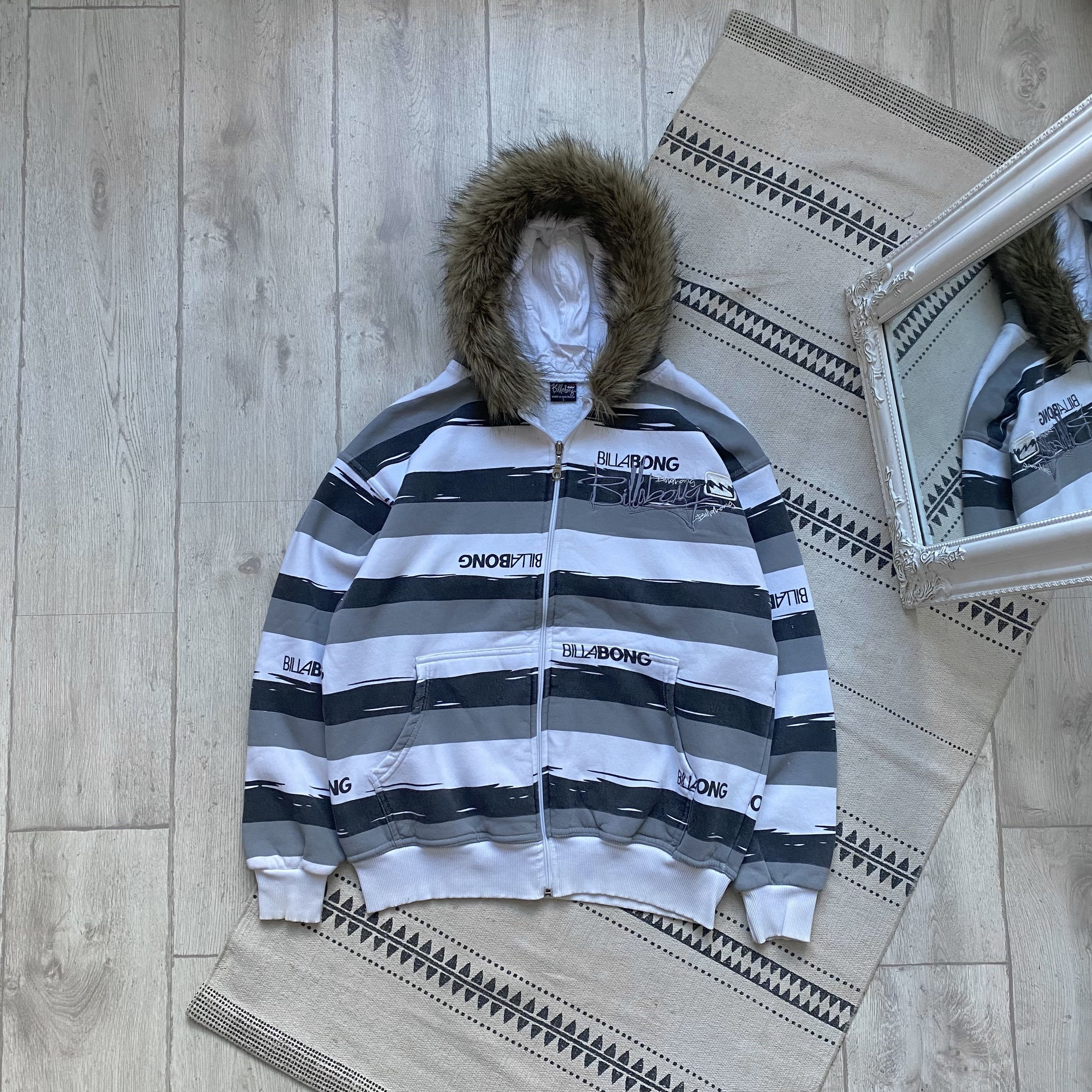 If Six Was Nine Y2K 2000s If Six Was Nine Style Faux Fur Hoodie Billabong Size US M / EU 48-50 / 2 - 1 Thumbnail