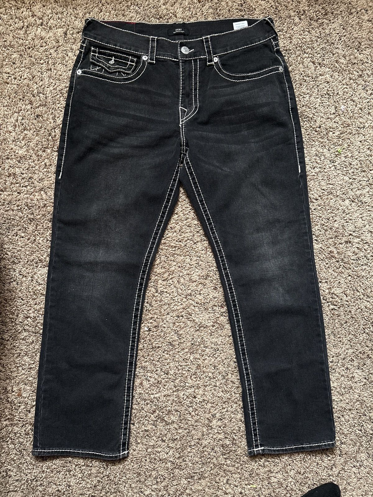 True Religion True Religion Ricky Straight Jeans 34” Size US 34 / EU 50 - 3 Thumbnail