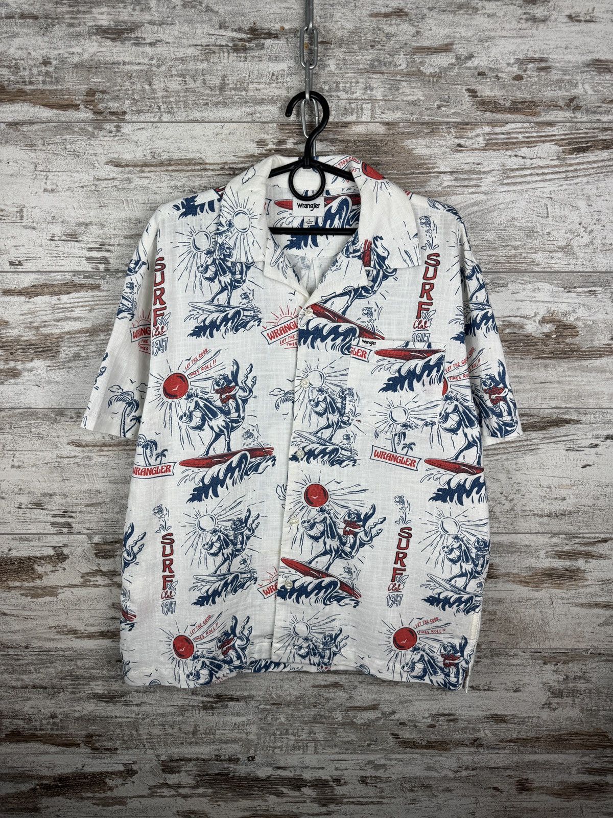 Wrangler Mens Vintage Wrangler Hawaiian shirts crazy monogram tee Size US S / EU 44-46 / 1 - 1 Thumbnail