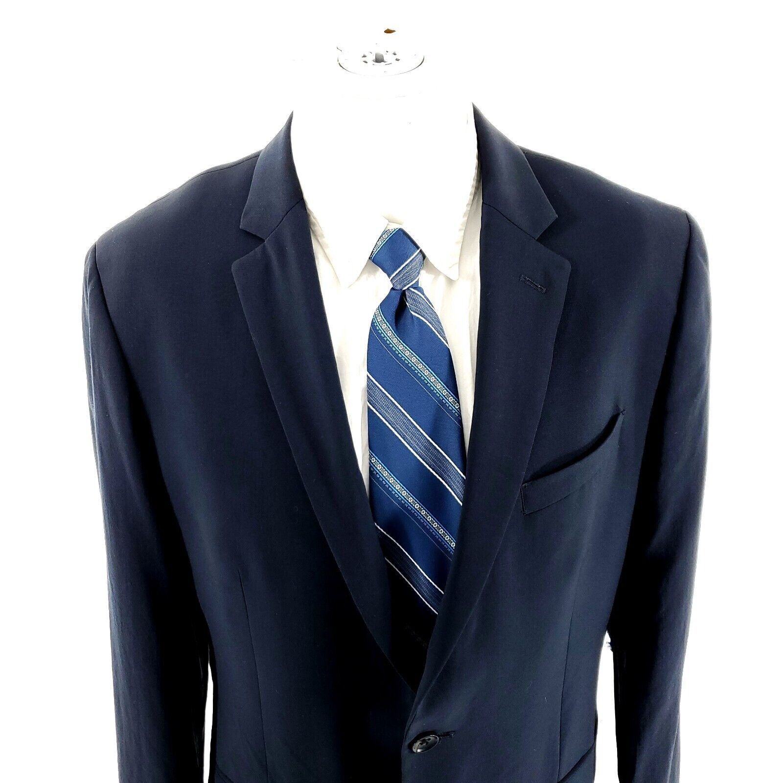 Banana Republic DAMAGED Banana Republic Wool 2 Button Blazer 40R Blue Lanifi Size 40R - 1 Thumbnail