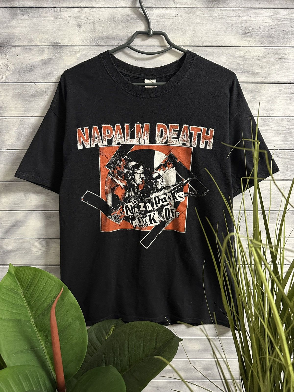 Band Tees Rare Vintage T-Shirt Napalm Death 2003 Nazi Punks F*ck Off Size US L / EU 52-54 / 3 - 1 Thumbnail