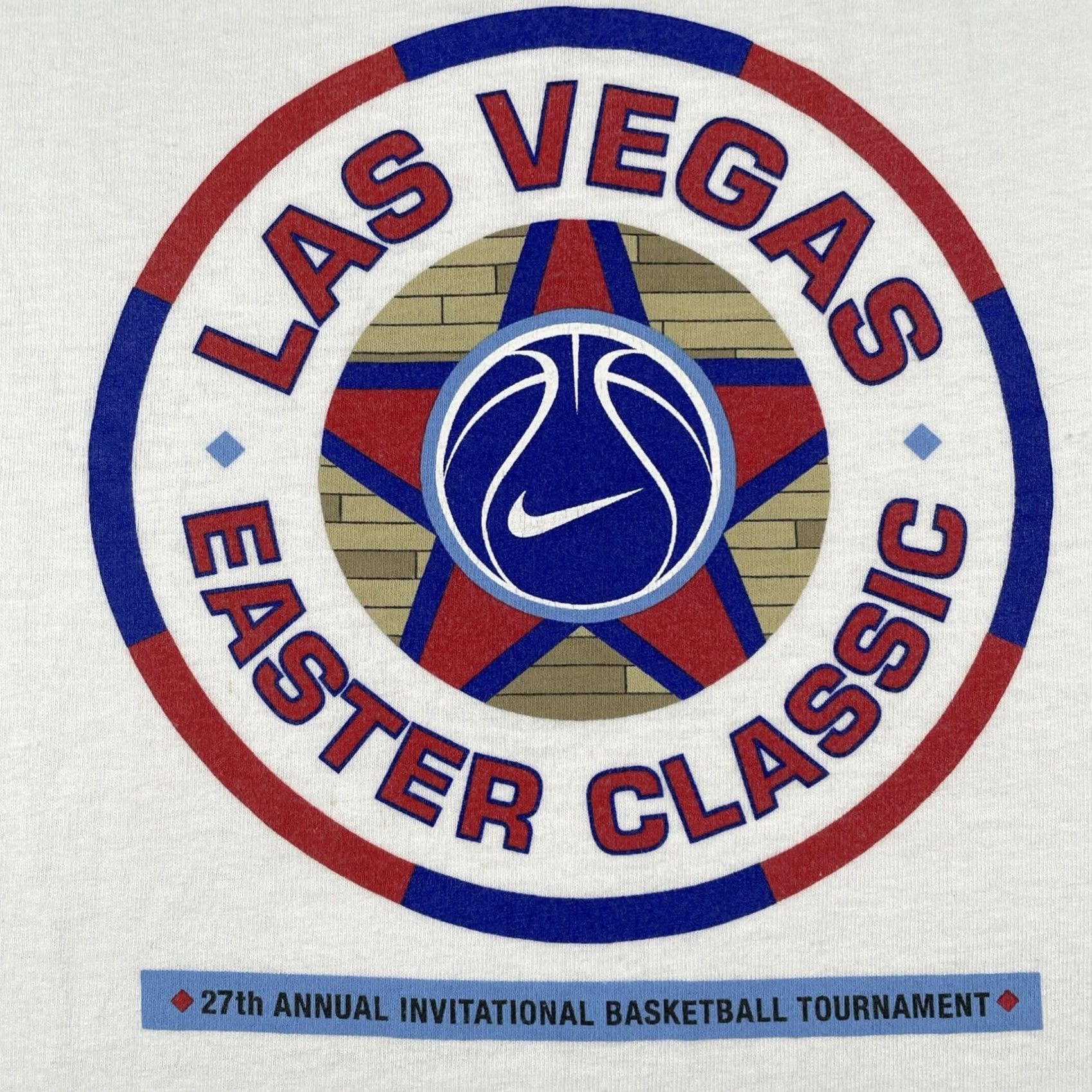 Nike VINTAGE Nike S Tee White Las Vegas Easter Classic 27th Invitational Basketball Tournament Mens Shirt S White Basketball Classic 90s Size US S / EU 44-46 / 1 - 3 Thumbnail