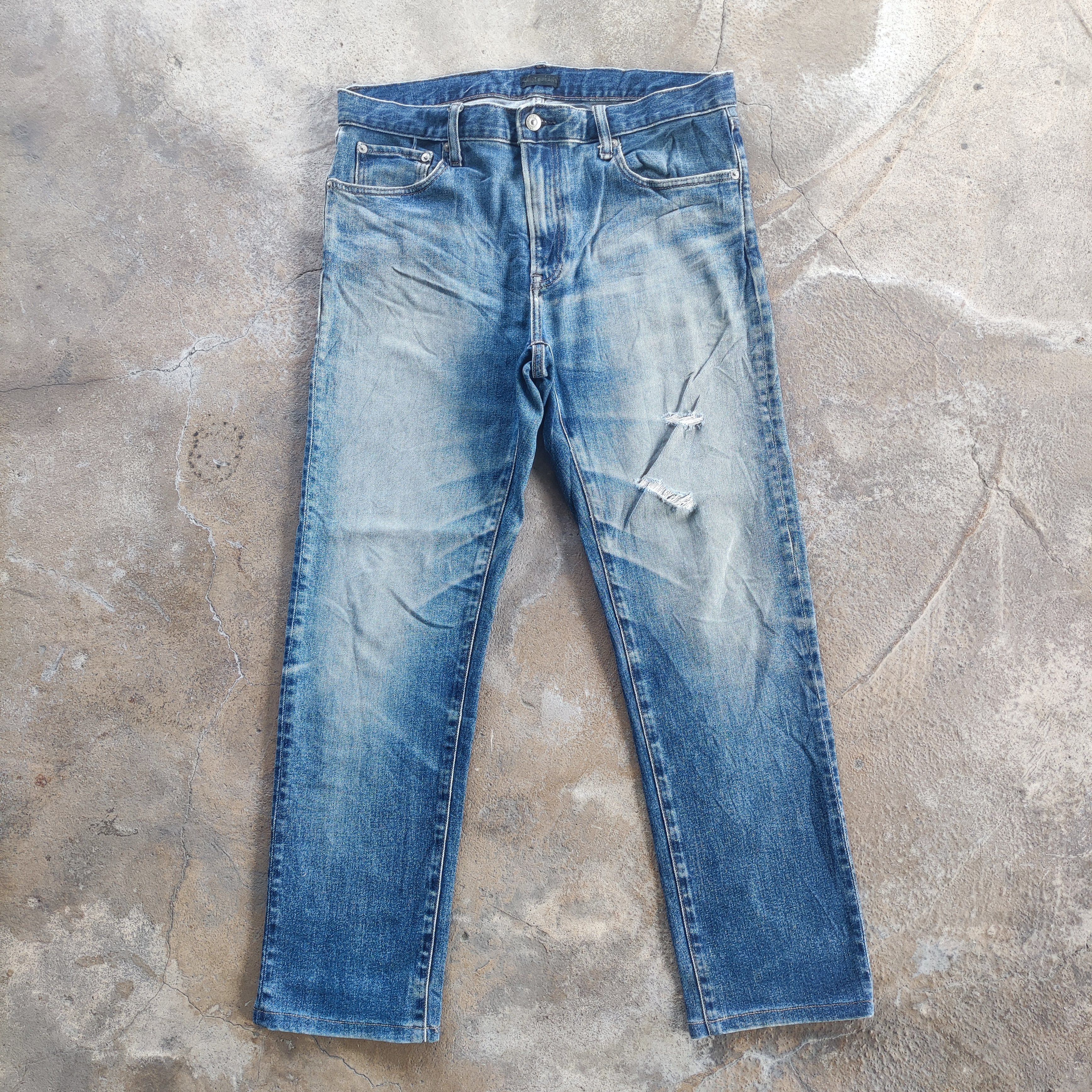 Japanese Brand Vintage Japanese Brand Jeans Faded Ripped Pants Size US 35 - 1 Thumbnail