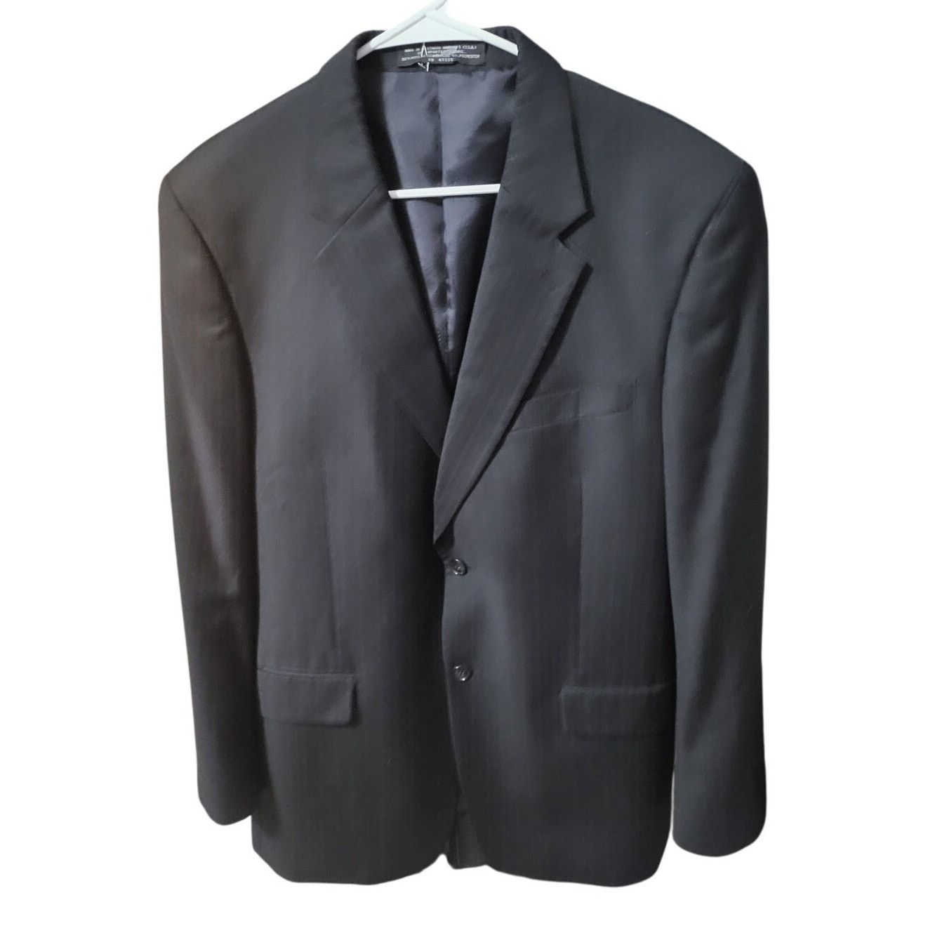 Jones New York Jones New York Men's Navy Pinstriped Wool Blazer - 42 R Size 42R - 1 Thumbnail