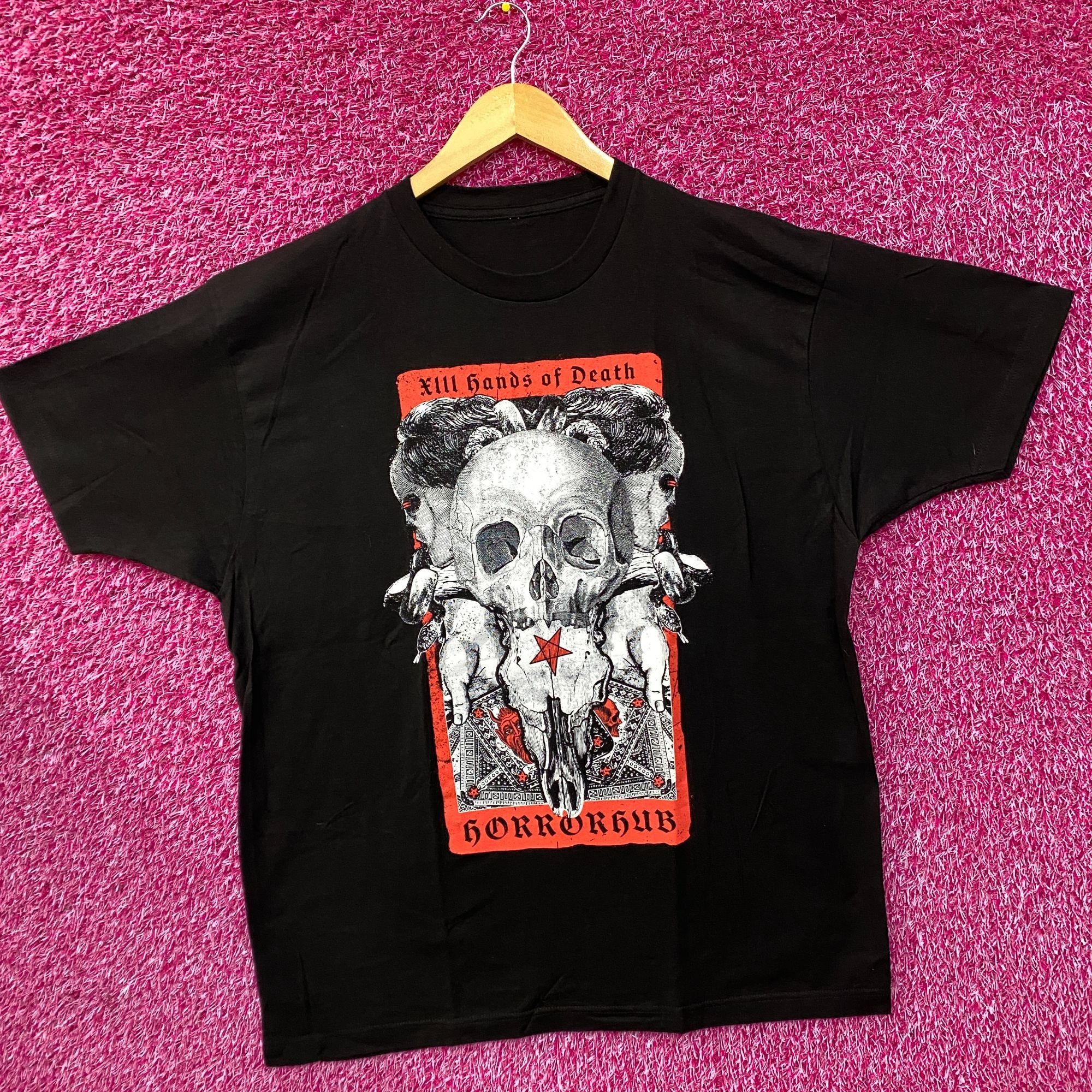 Other Horror Hub Hands Of Death Tarot Card Graphic Design T-Shirt Size US XL / EU 56 / 4 - 3 Thumbnail