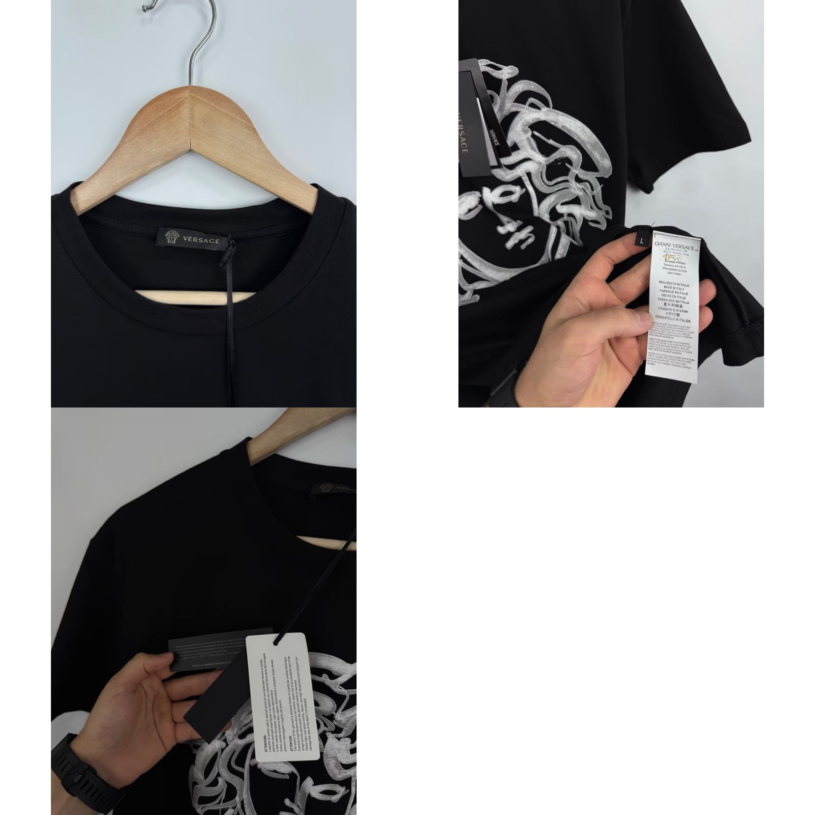 Versace VERSACE T-Shirt Art Medusa Black L Mens Size US L / EU 52-54 / 3 - 8 Thumbnail