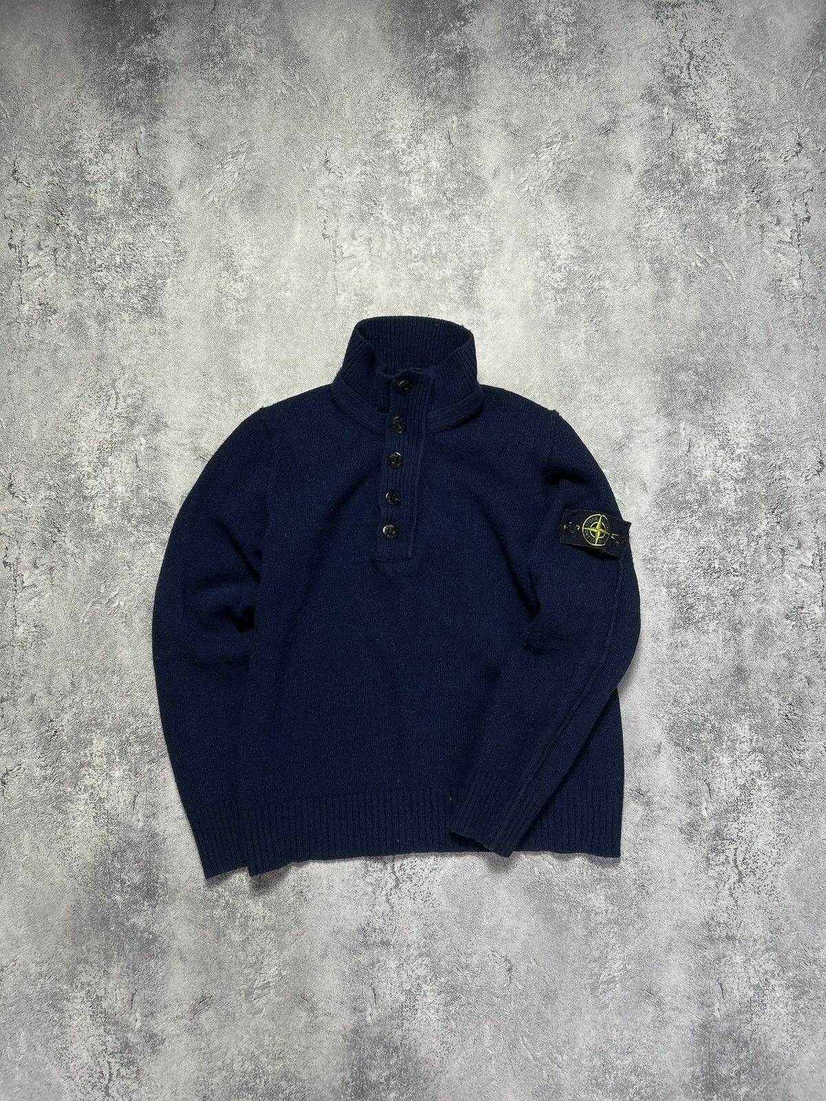Stone Island Vintage Stone Island Knitted Zip Sweater Wool | Grailed