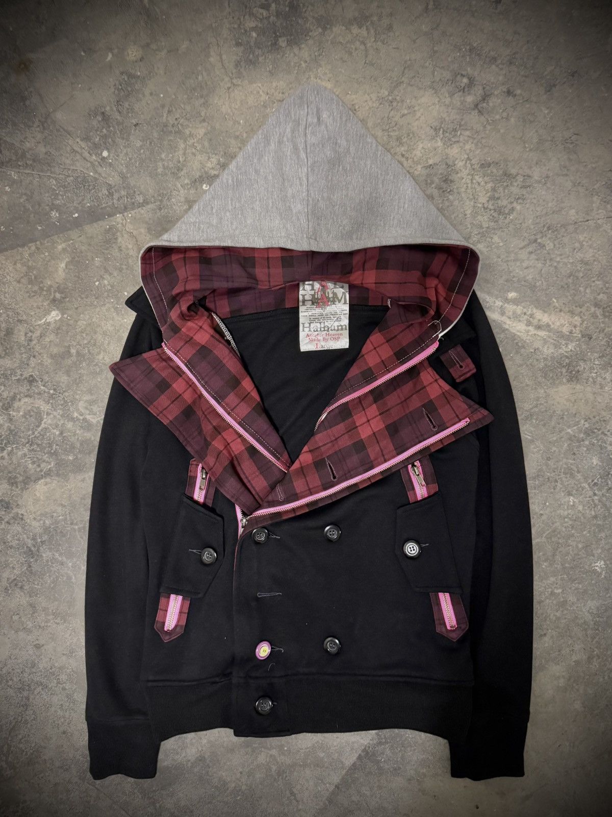 If Six Was Nine Rare Halham Asymmetrical Punk Zip Hooded Jacket Size US S / EU 44-46 / 1 - 1 Thumbnail