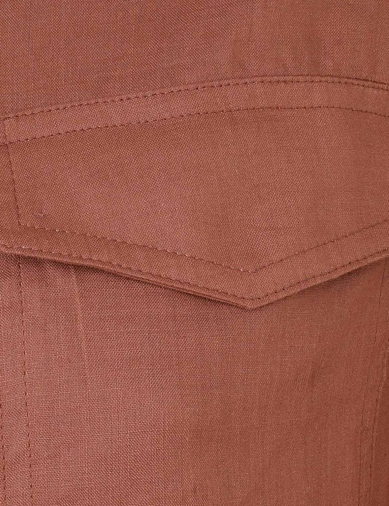Zimmermann oc11z0226 Illuminate Utility Shirt In Rust Size M / US 6-8 / IT 42-44 - 6 Thumbnail