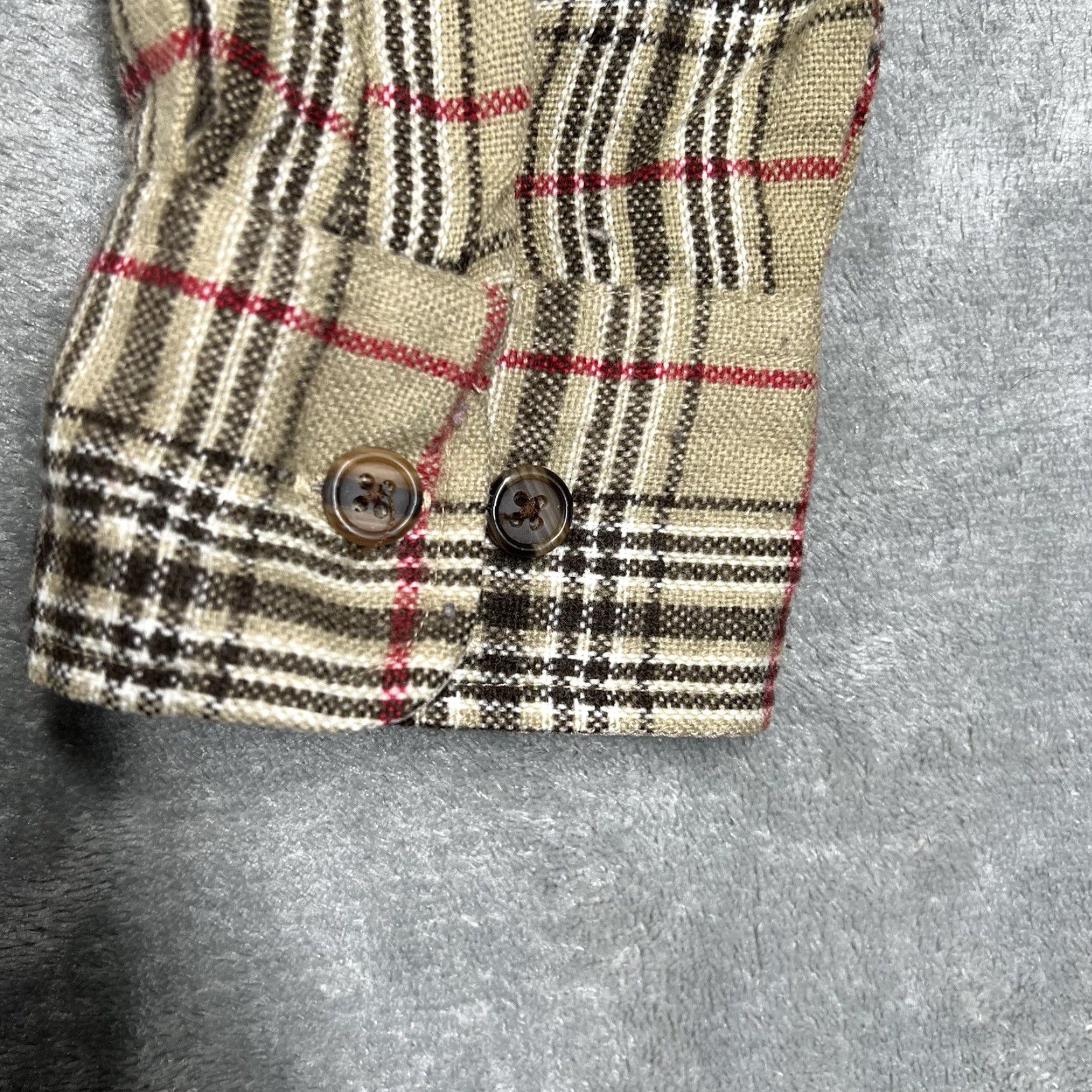 Vintage VINTAGE Windridge Shirt Button-Up Mens Medium Long Sleeve Brown 100% Acrylic Flannel Plaid with Pockets Size US M / EU 48-50 / 2 - 7 Thumbnail