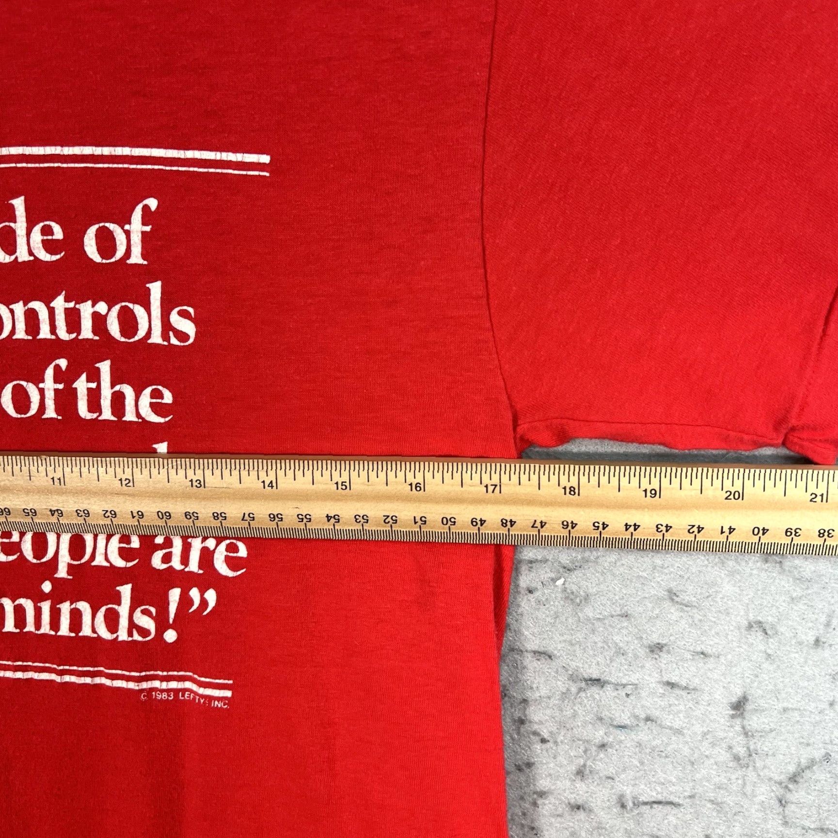 Vintage VINTAGE 80s Ched Left Handed People In Their Right Minds Shirt Adult Large Red Mens Size US L / EU 52-54 / 3 - 2 Thumbnail