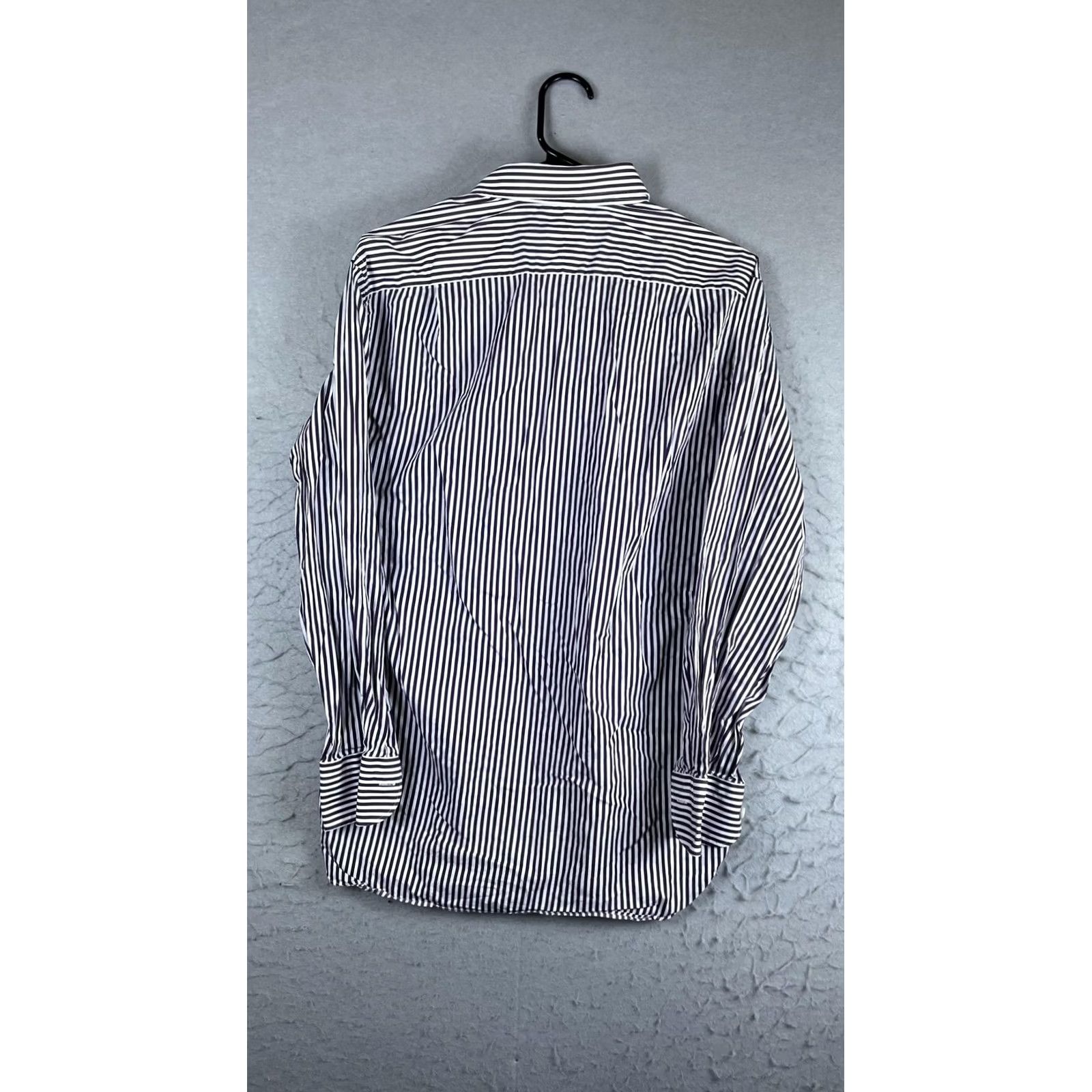 Ermenegildo Zegna Ermenegildo Zegna Dress Shirt Mens 15.5 Purple Stripe Classic Fit Long Sleeve Size 42R - 6 Thumbnail