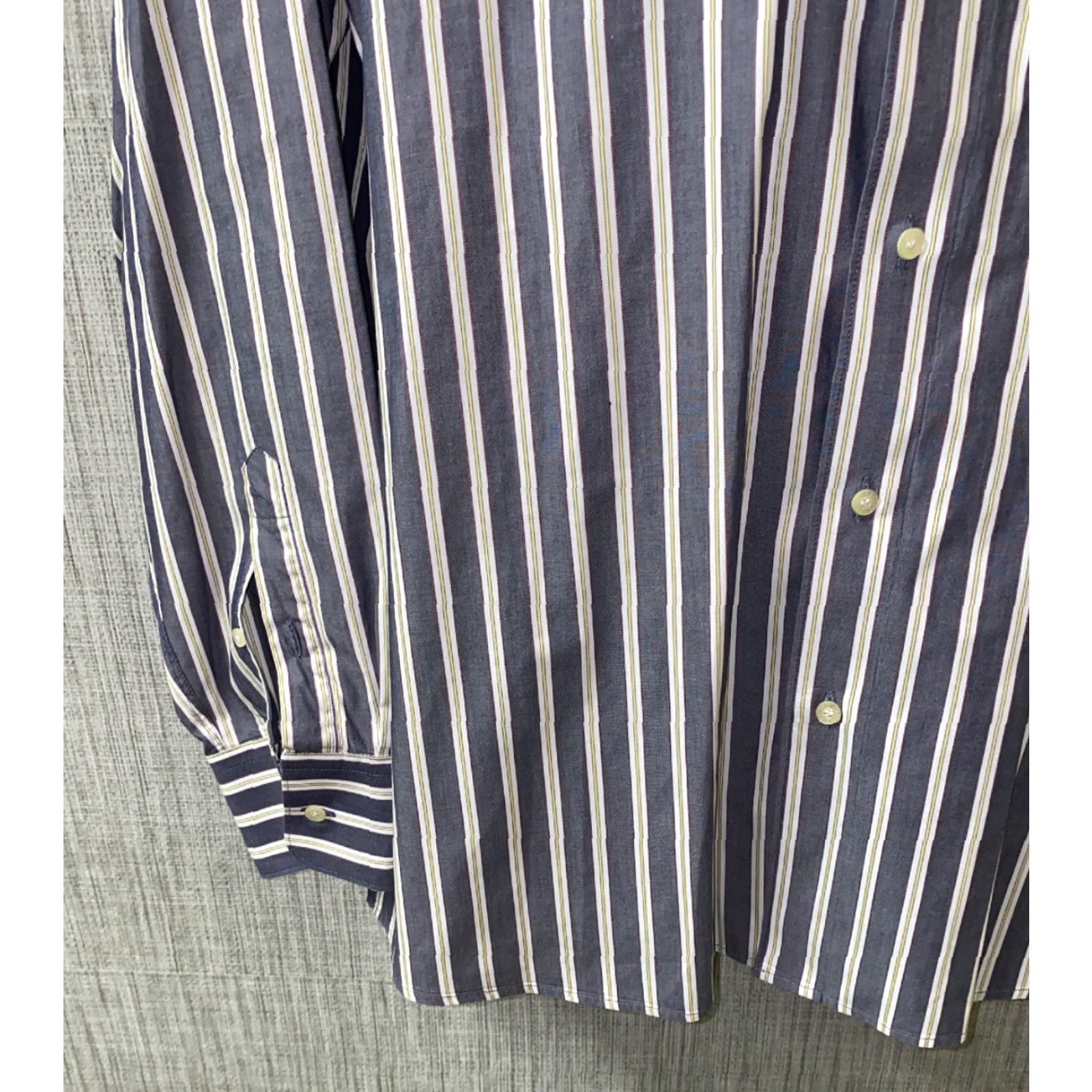 Lacoste Lacoste Shirt Men Gray/White Striped Button Up Long Sleeve Size 44 Regular Mens Size US XXL / EU 58 / 5 - 5 Thumbnail